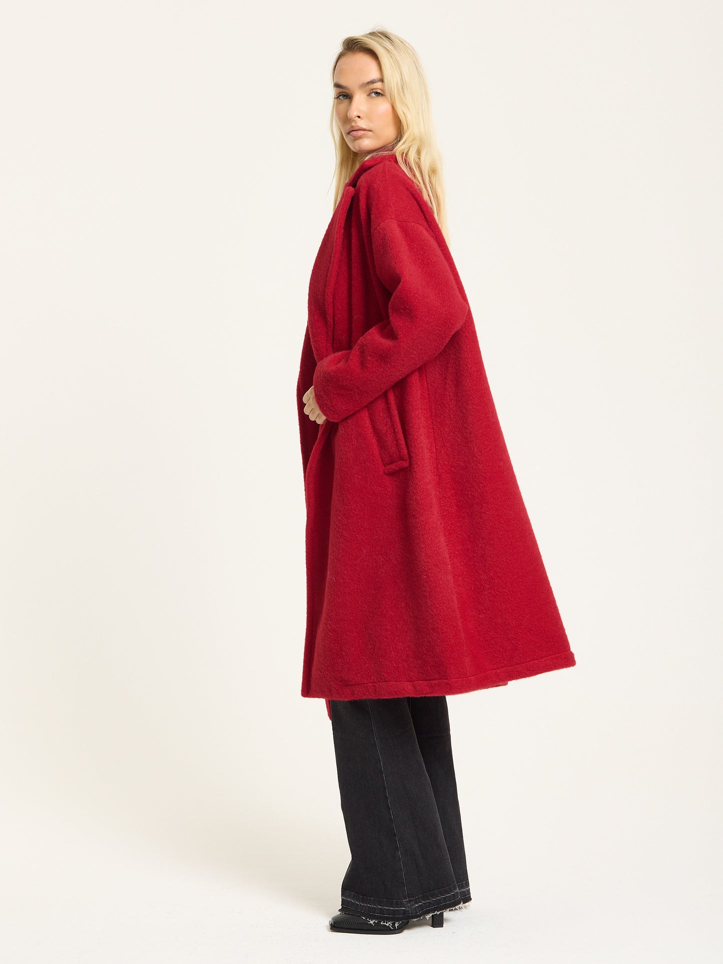 
                  
                    Red Wool Blend Double Breasted Coat
                  
                