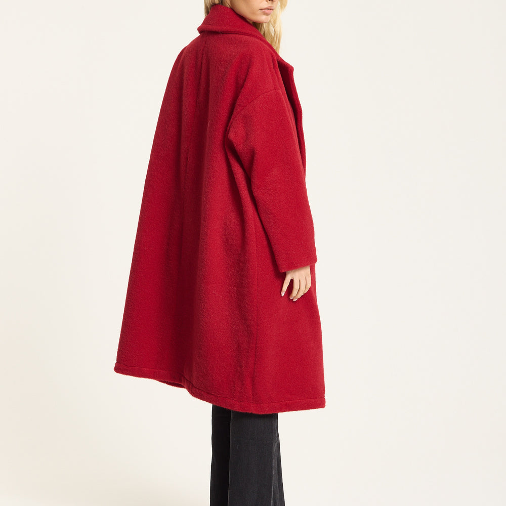 
                  
                    Red Wool Blend Double Breasted Coat
                  
                