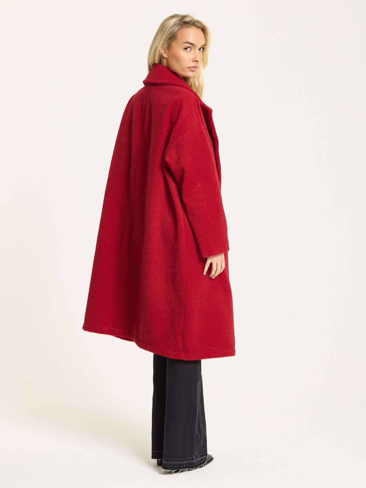 
                  
                    Red Wool Blend Double Breasted Coat
                  
                