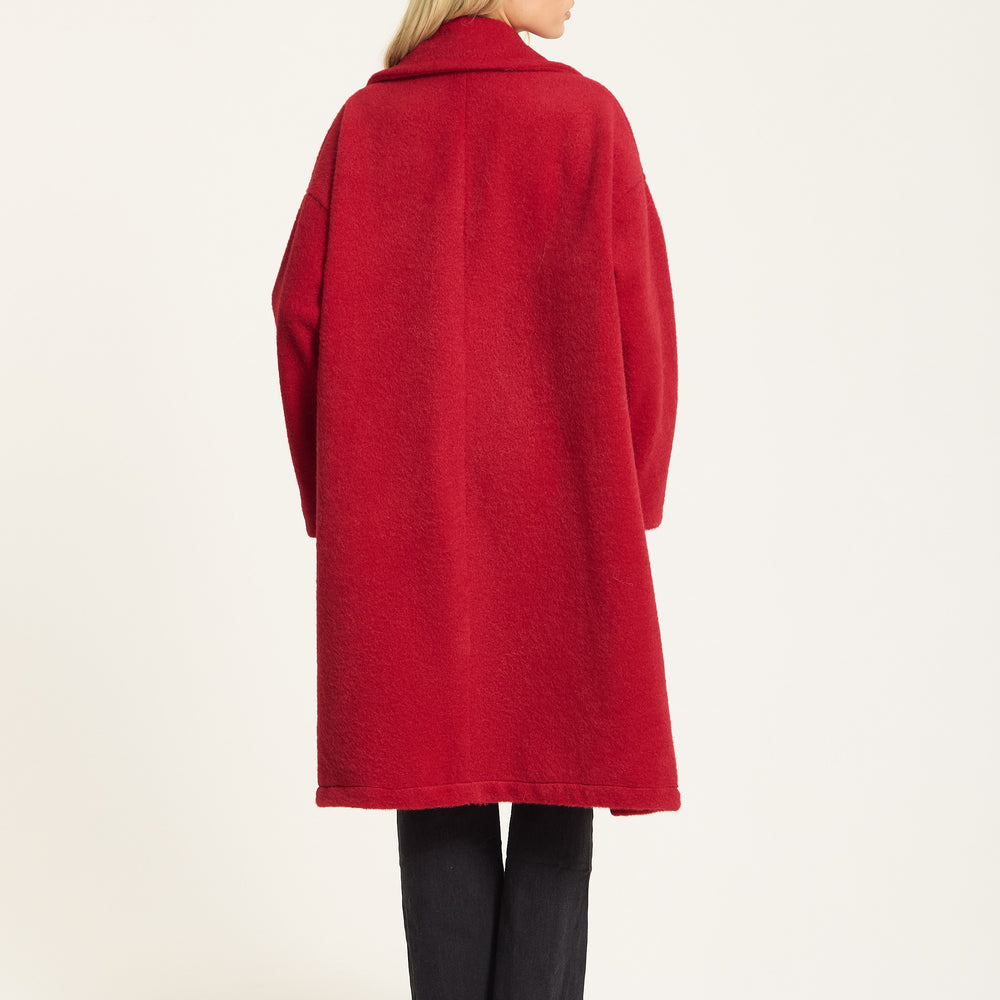 
                  
                    Red Wool Blend Double Breasted Coat
                  
                
