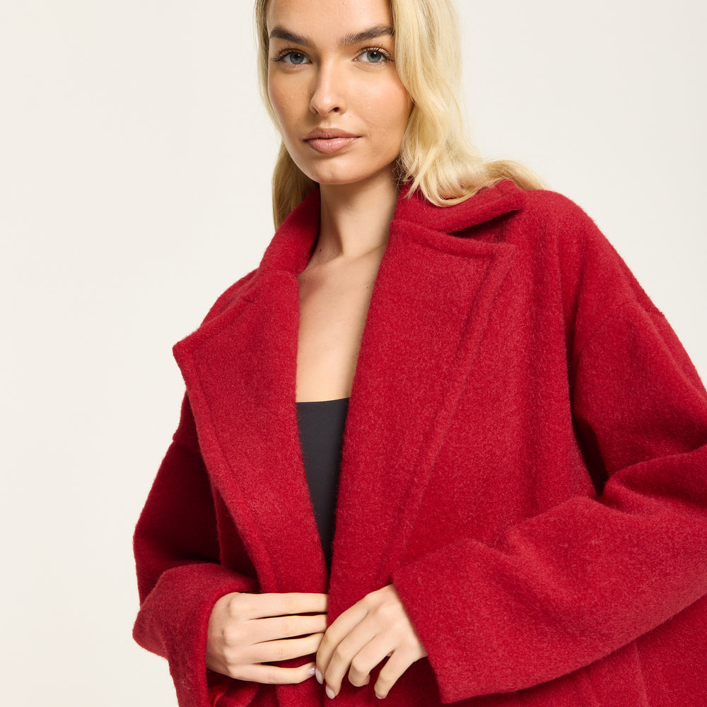 
                  
                    Red Wool Blend Double Breasted Coat
                  
                
