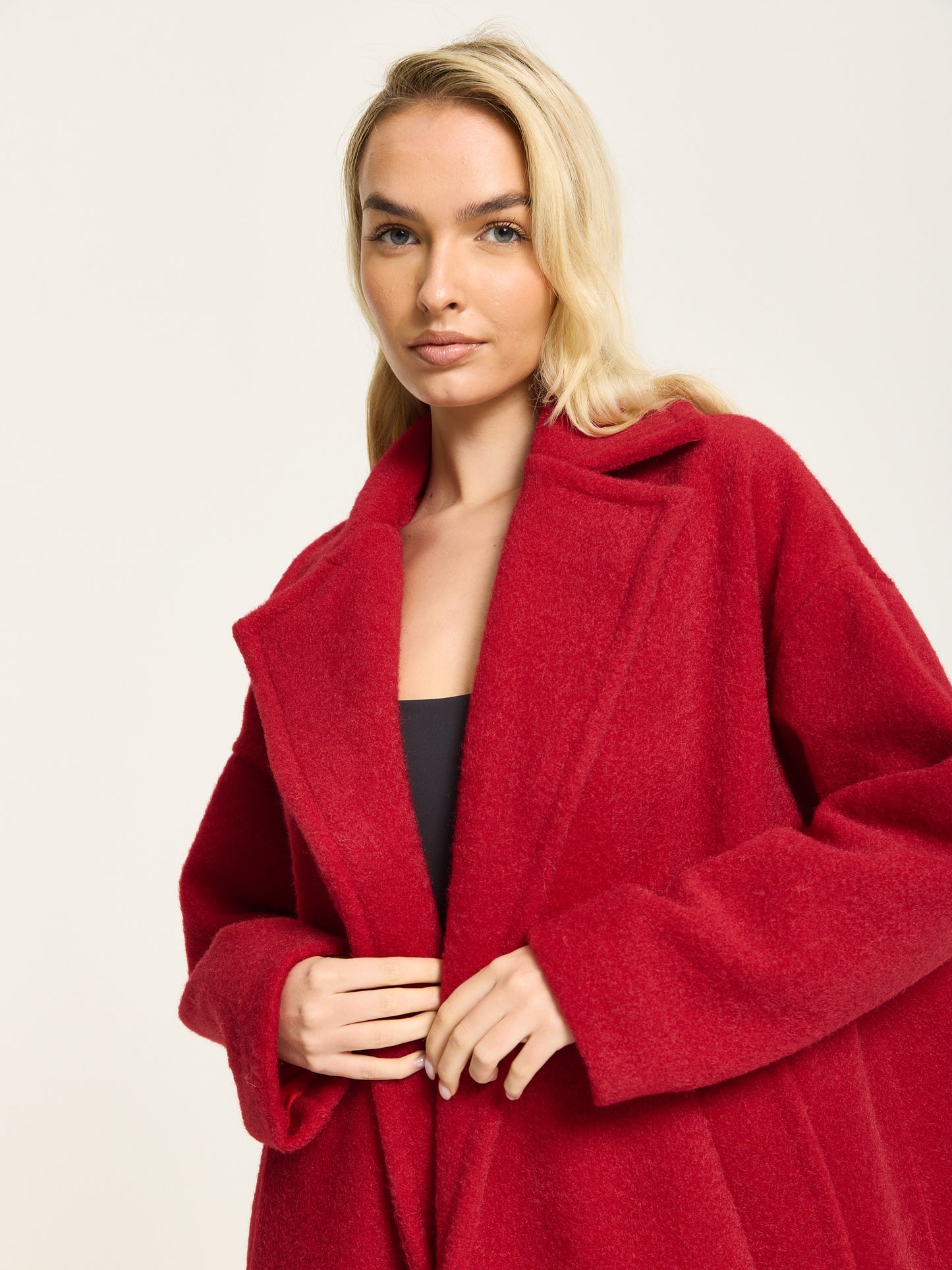 
                  
                    Red Wool Blend Double Breasted Coat
                  
                