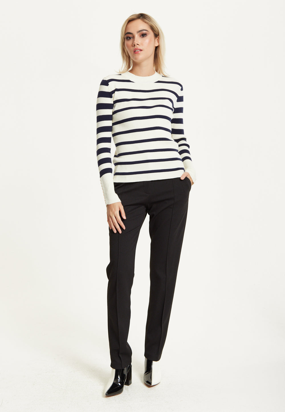 Navy White Stripe Jumper