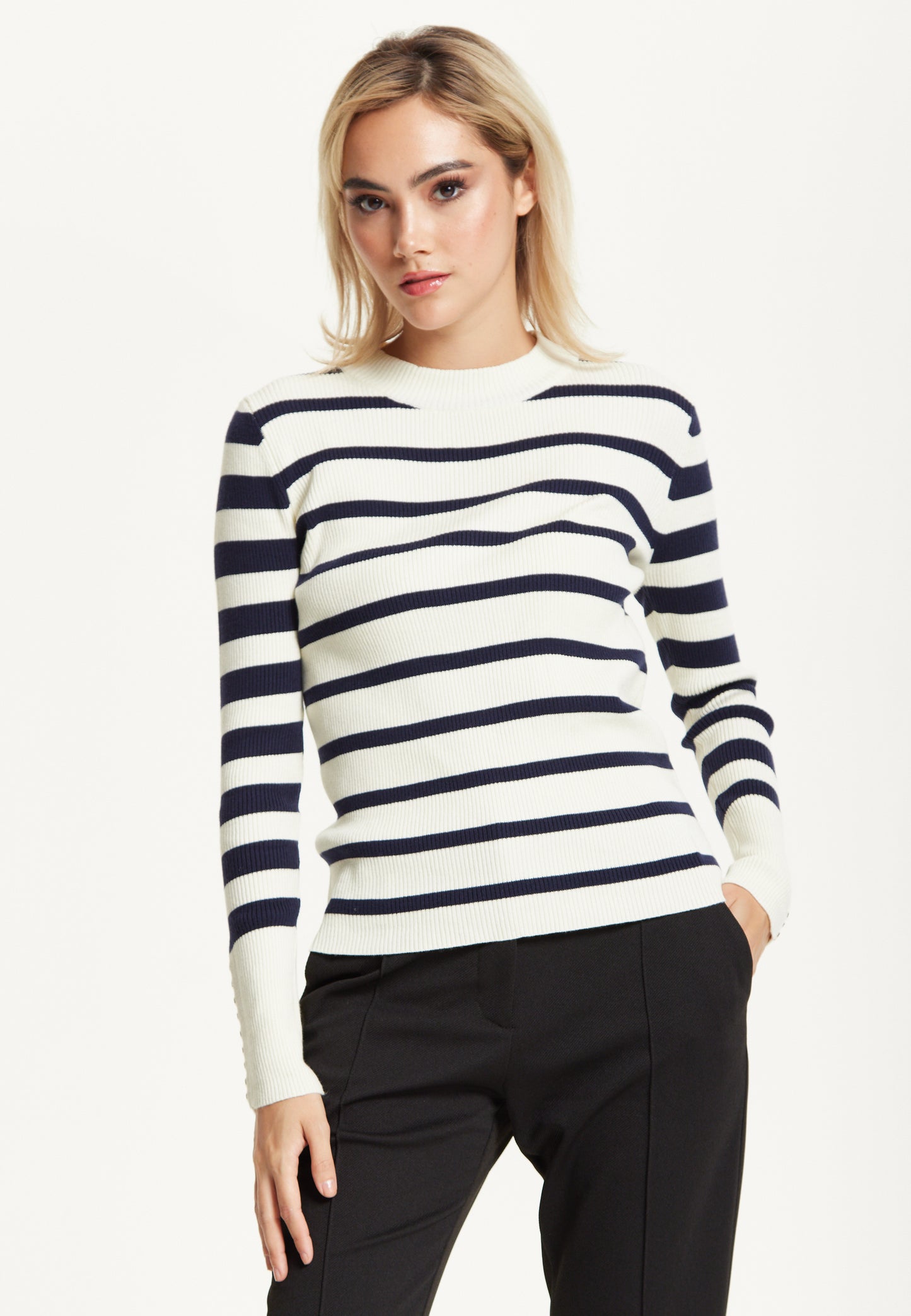 
                  
                    Navy White Stripe Jumper
                  
                