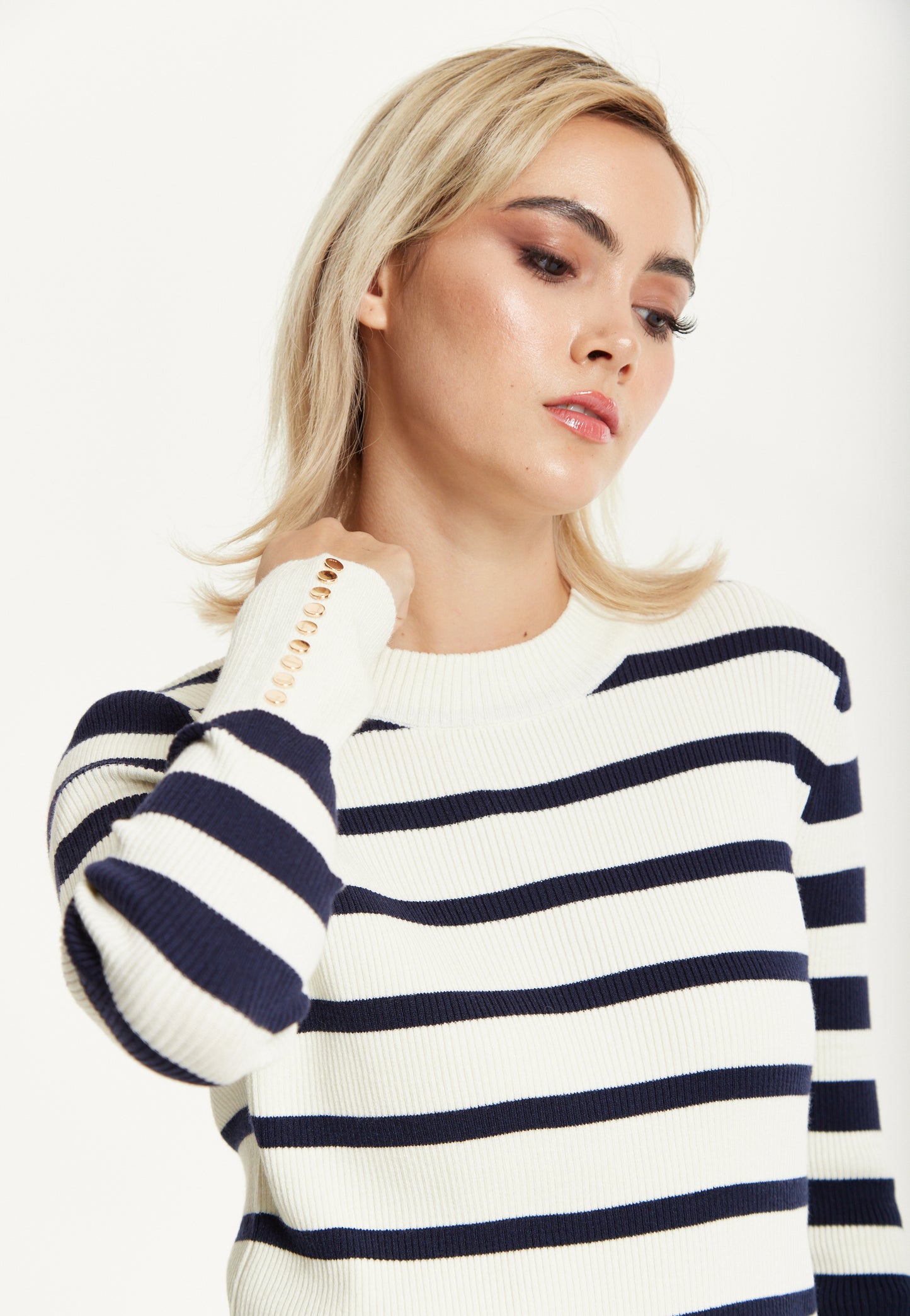 
                  
                    Navy White Stripe Jumper
                  
                