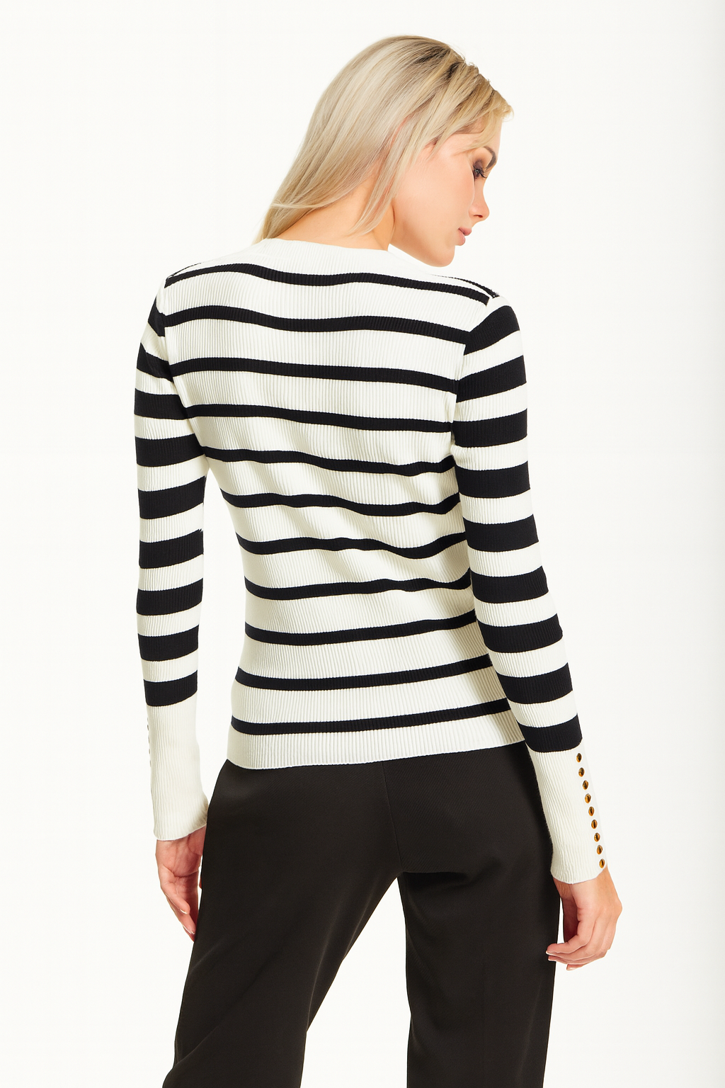 
                  
                    White Black Stripe Jumper
                  
                