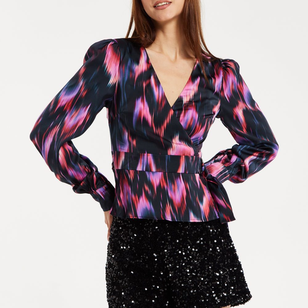 
                  
                    Abstract Ikat Top In Black And Print
                  
                