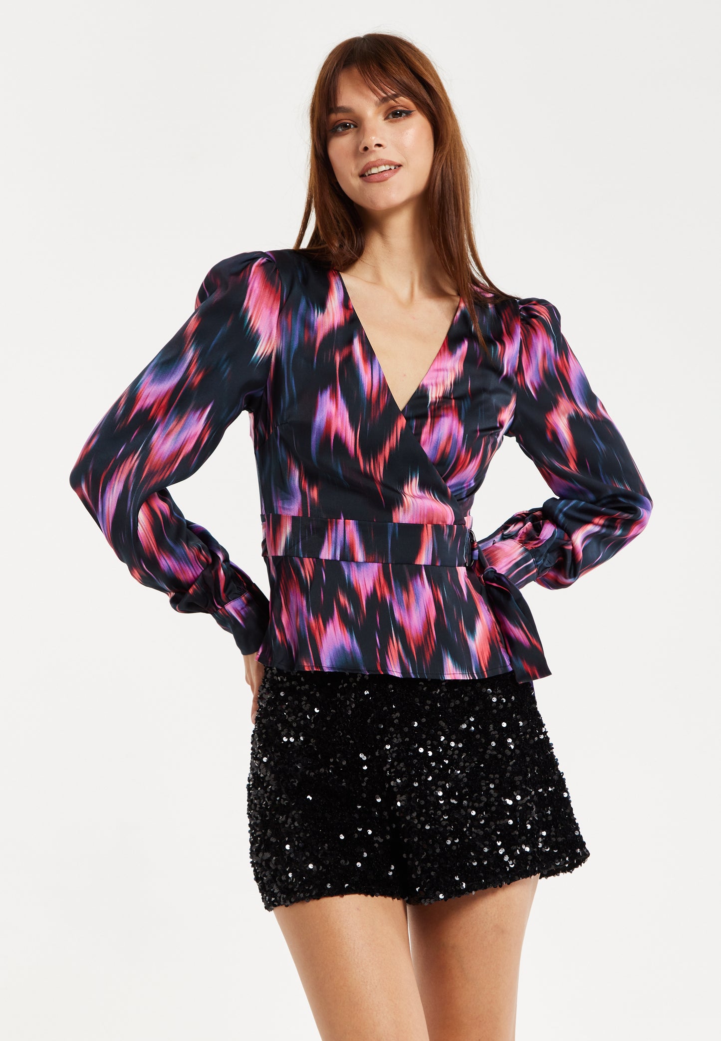 
                  
                    Abstract Ikat Top In Black And Print
                  
                