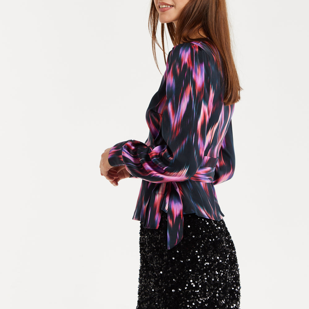 
                  
                    Abstract Ikat Top In Black And Print
                  
                