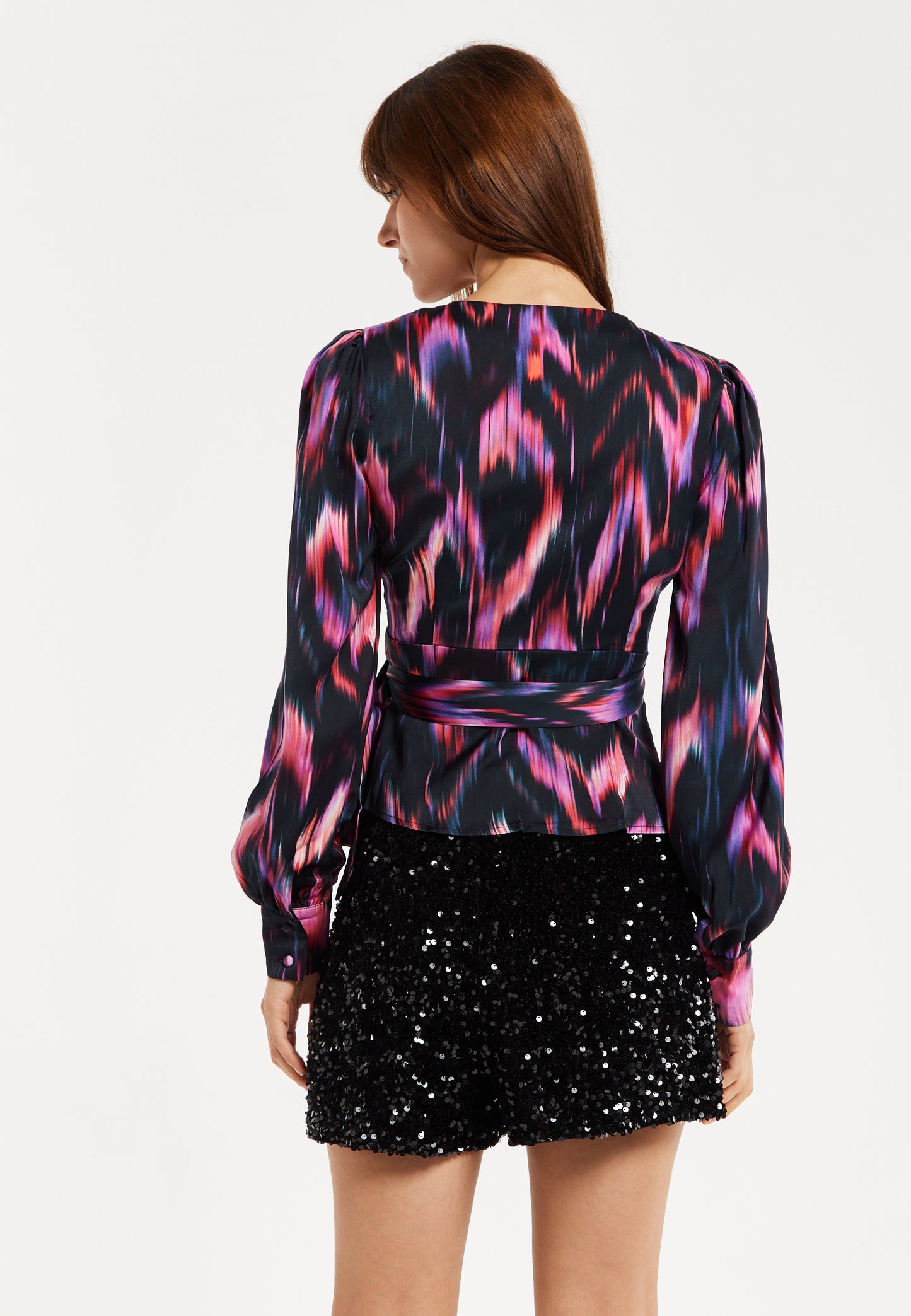 
                  
                    Abstract Ikat Top In Black And Print
                  
                