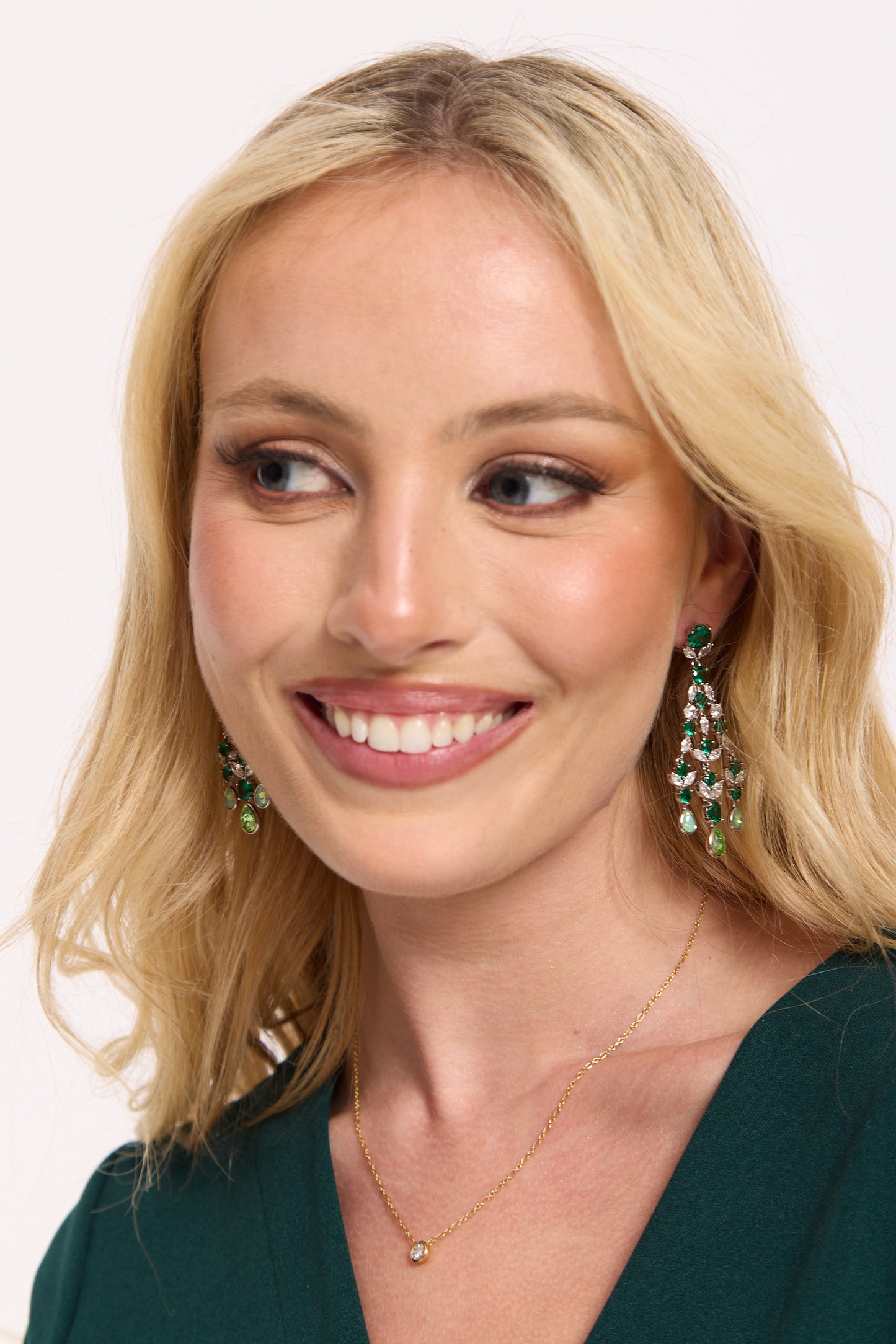 
                  
                    Emerald Crystal Chandelier Earrings
                  
                