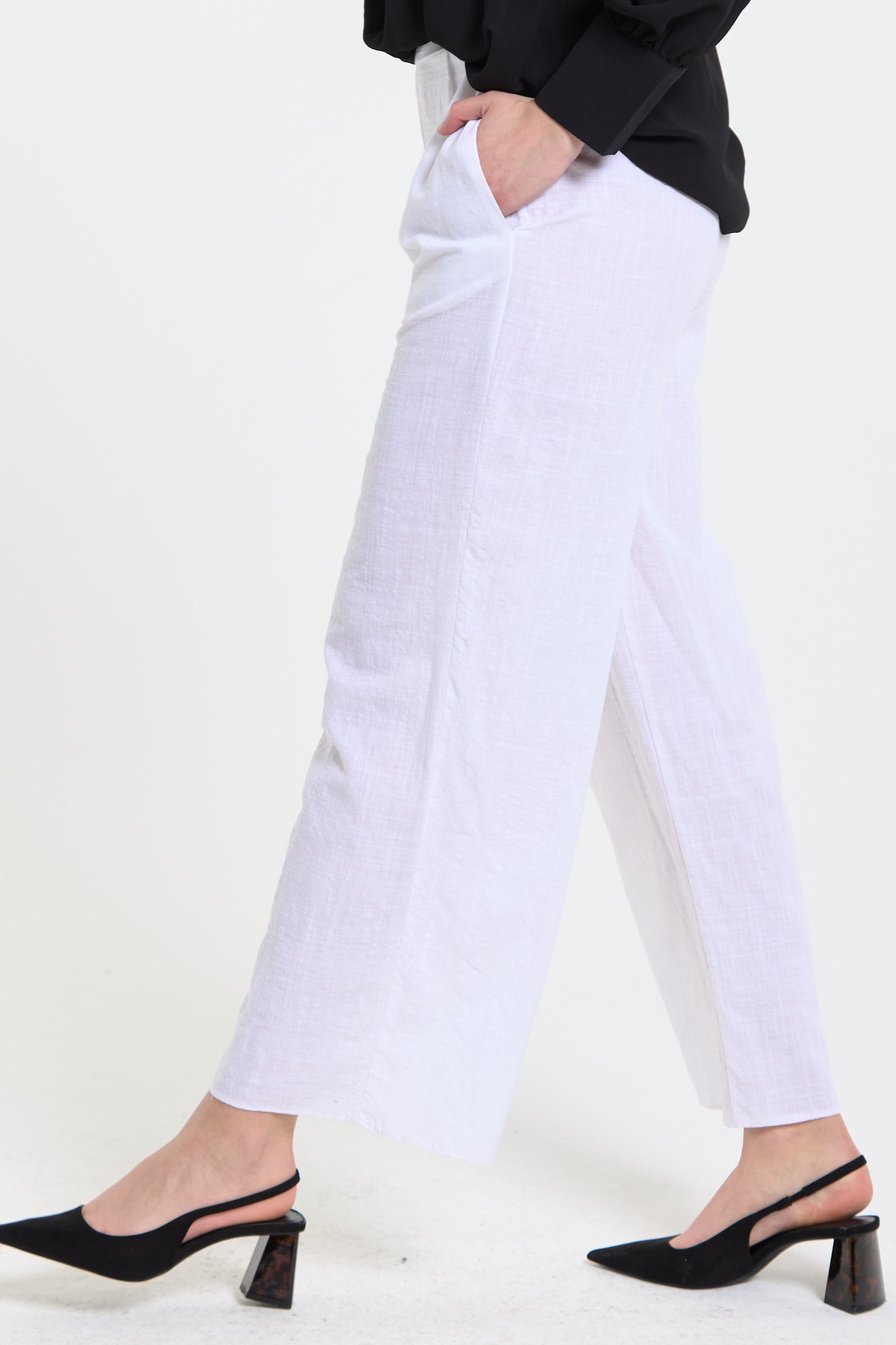 
                  
                    White Relaxed Fit Wide Leg Trousers
                  
                
