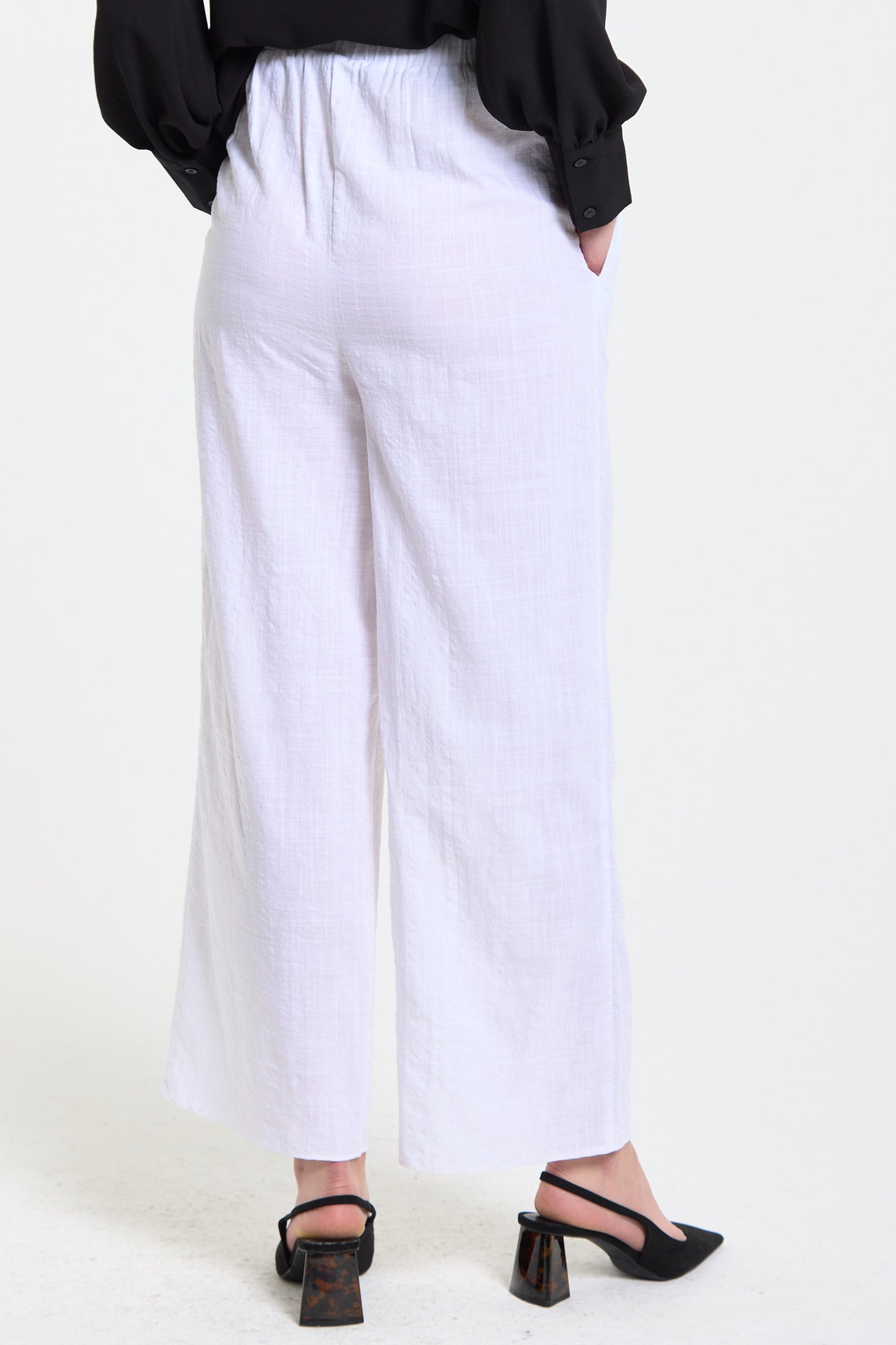 
                  
                    White Relaxed Fit Wide Leg Trousers
                  
                