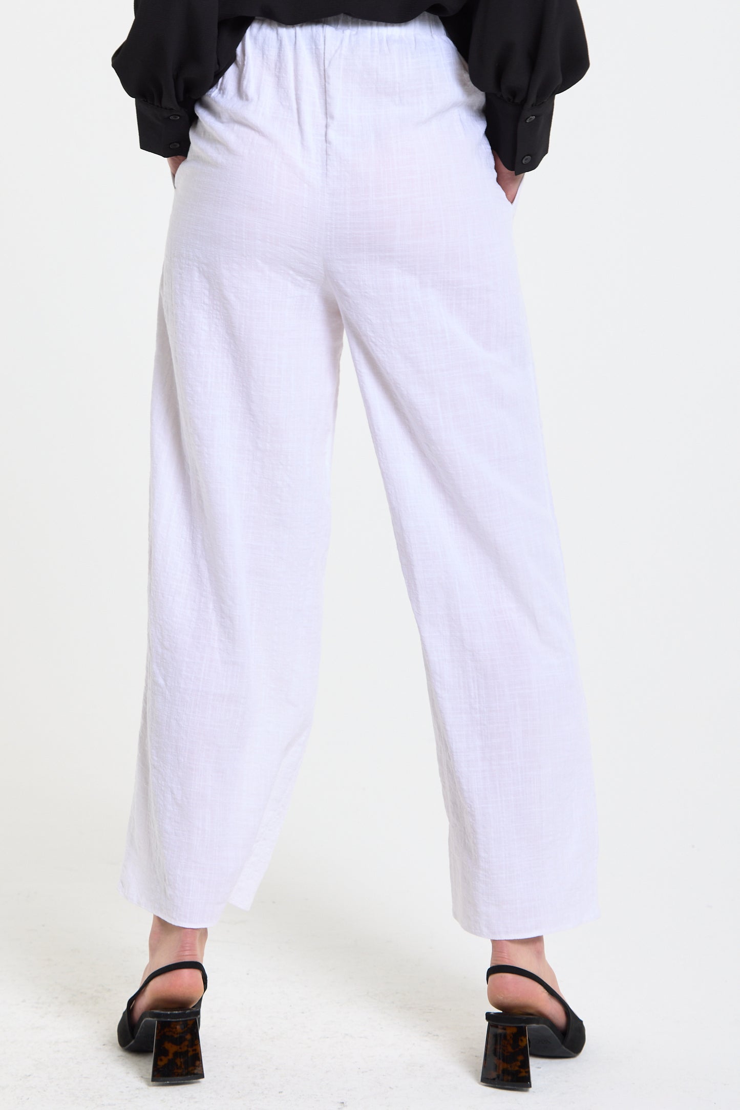 
                  
                    White Relaxed Fit Wide Leg Trousers
                  
                