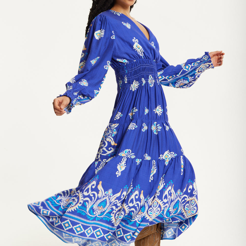 
                  
                    Boho Print Shirred Wrap Front Maxi Dress
                  
                