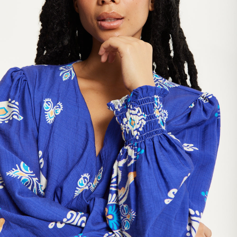 
                  
                    Boho Print Shirred Wrap Front Maxi Dress
                  
                