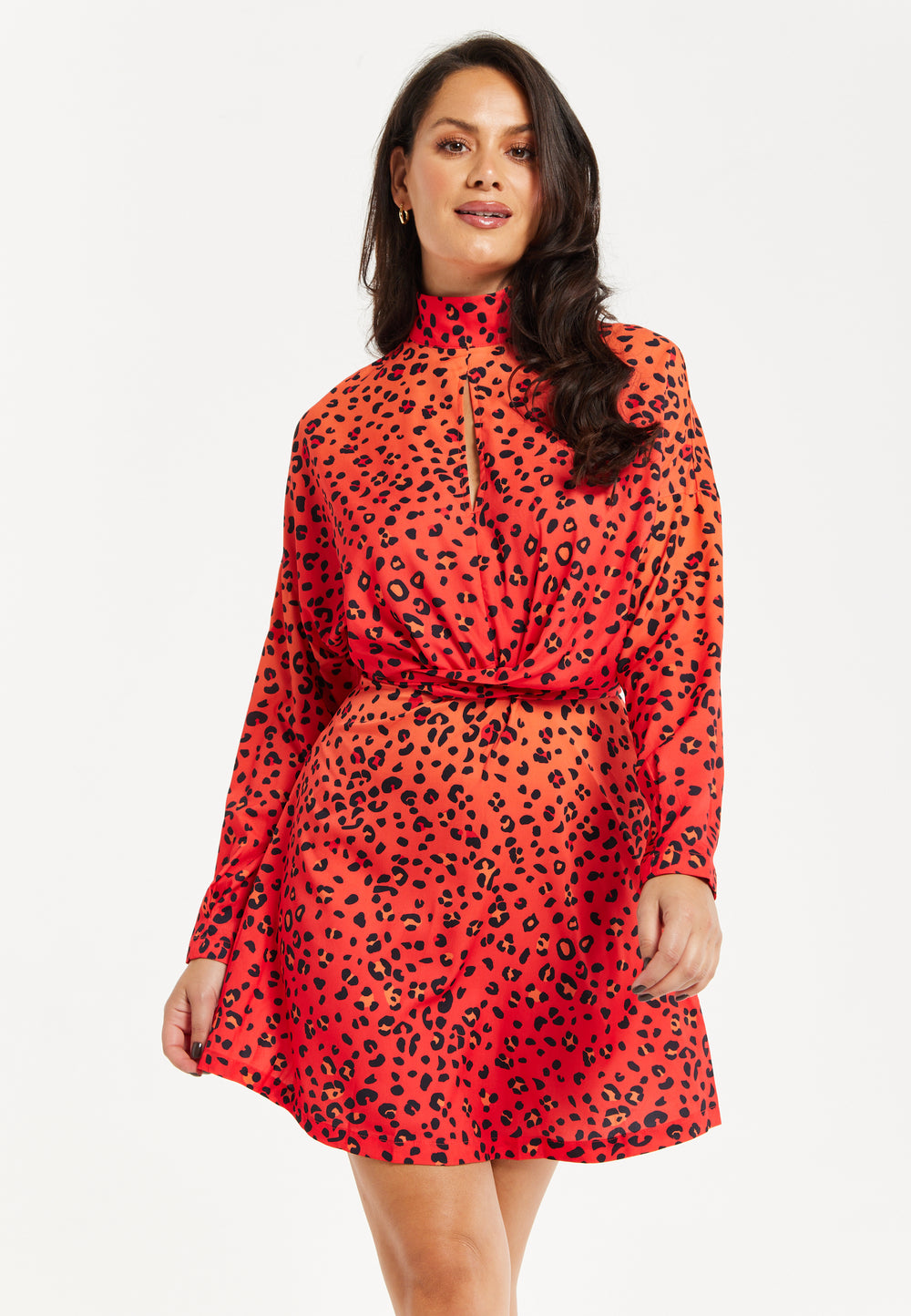 Animal Print Dress In Orange