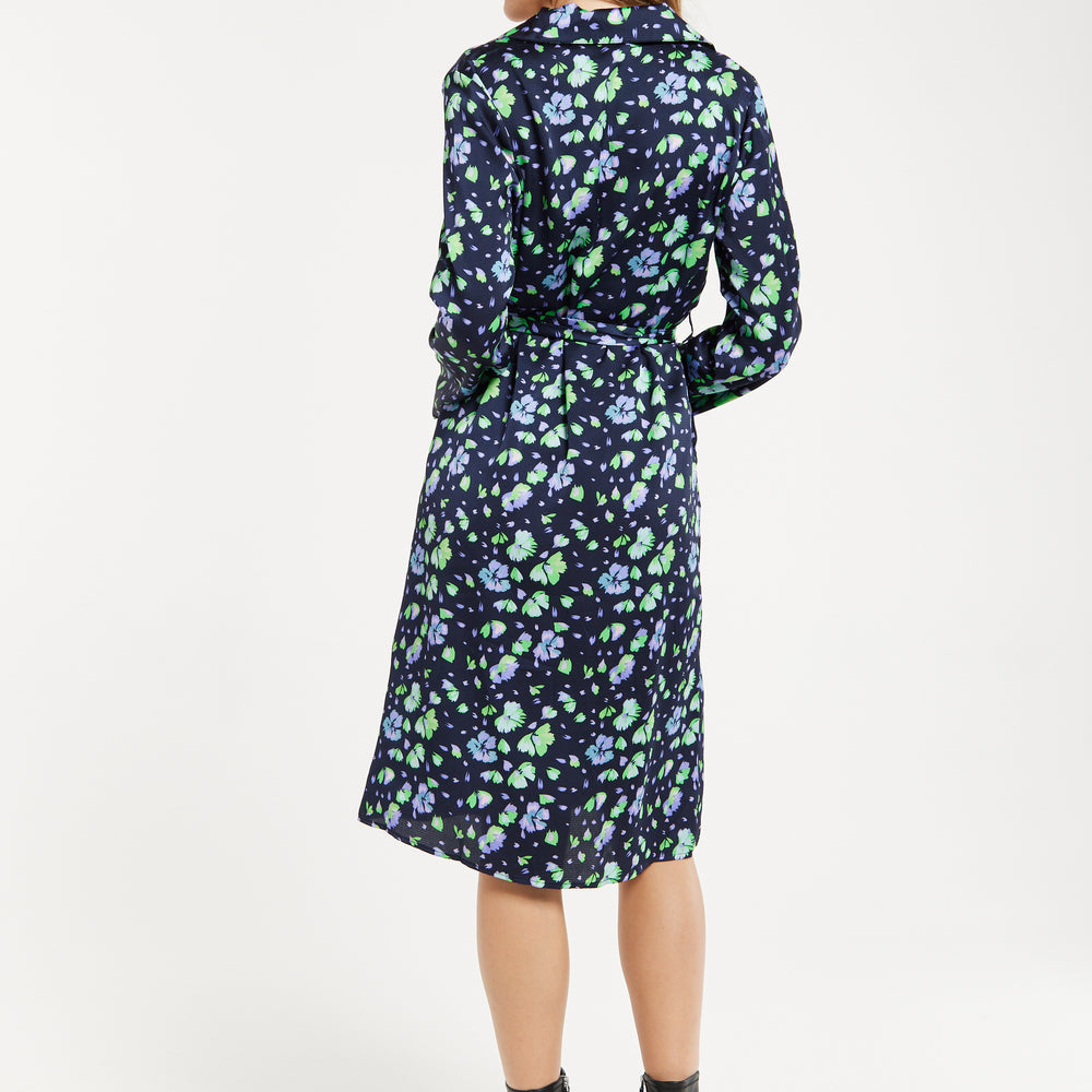 
                  
                    Liquorish Floral Print Shirt Dress In Multicolour & Navy
                  
                