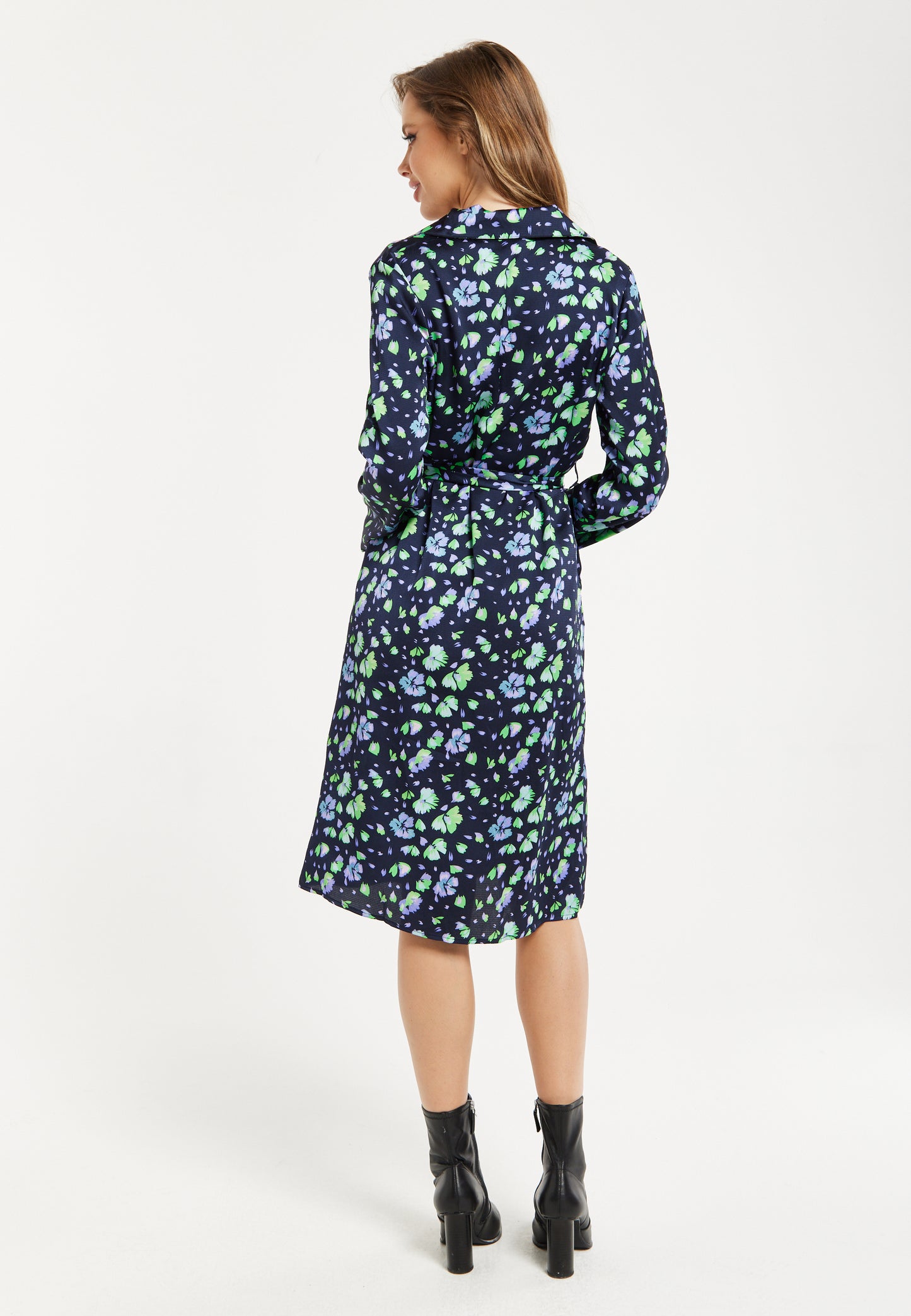 
                  
                    Liquorish Floral Print Shirt Dress In Multicolour & Navy
                  
                