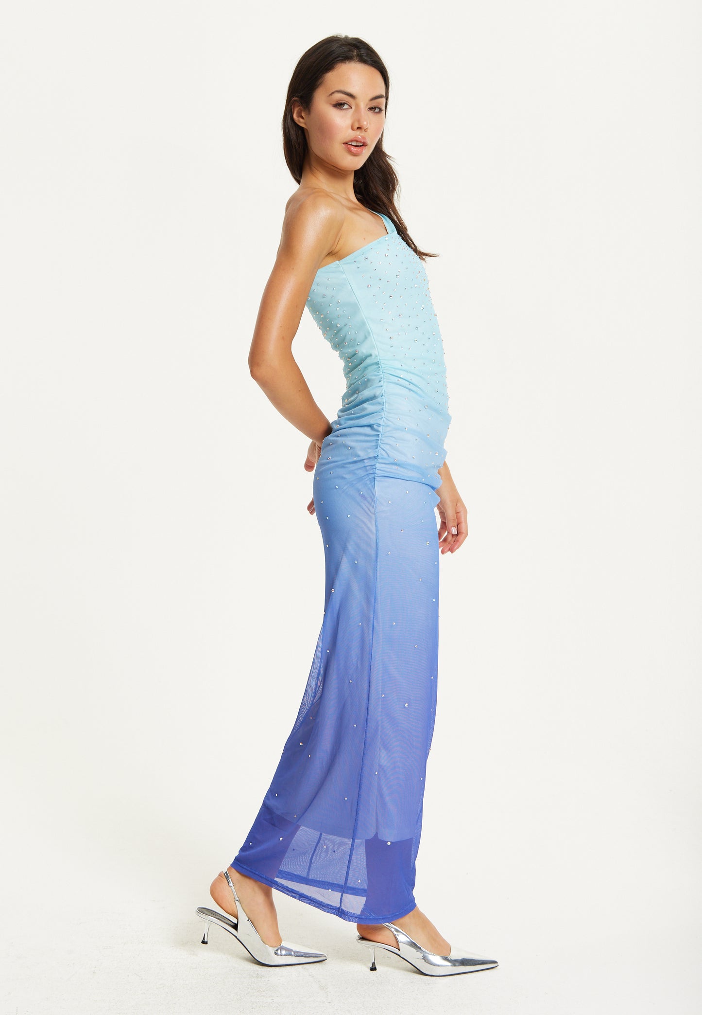 
                  
                    Ombre Blue One Shoulder Maxi Dress
                  
                