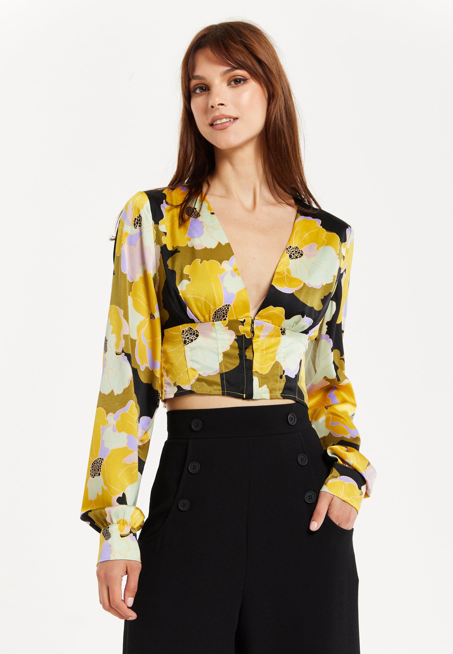 
                  
                    Earth Tone Floral Print Crop Top
                  
                