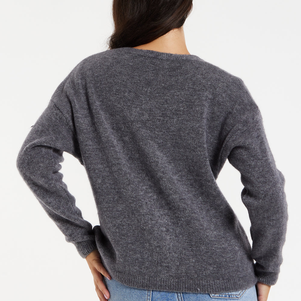 
                  
                    Liquorish Super Soft Cardigan in Grey
                  
                