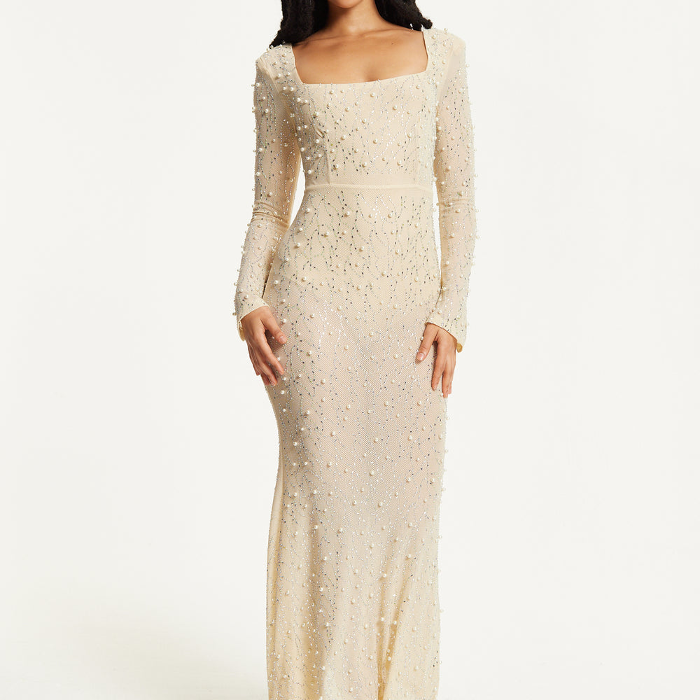 
                  
                    Pearl Embellished Maxi Dress
                  
                
