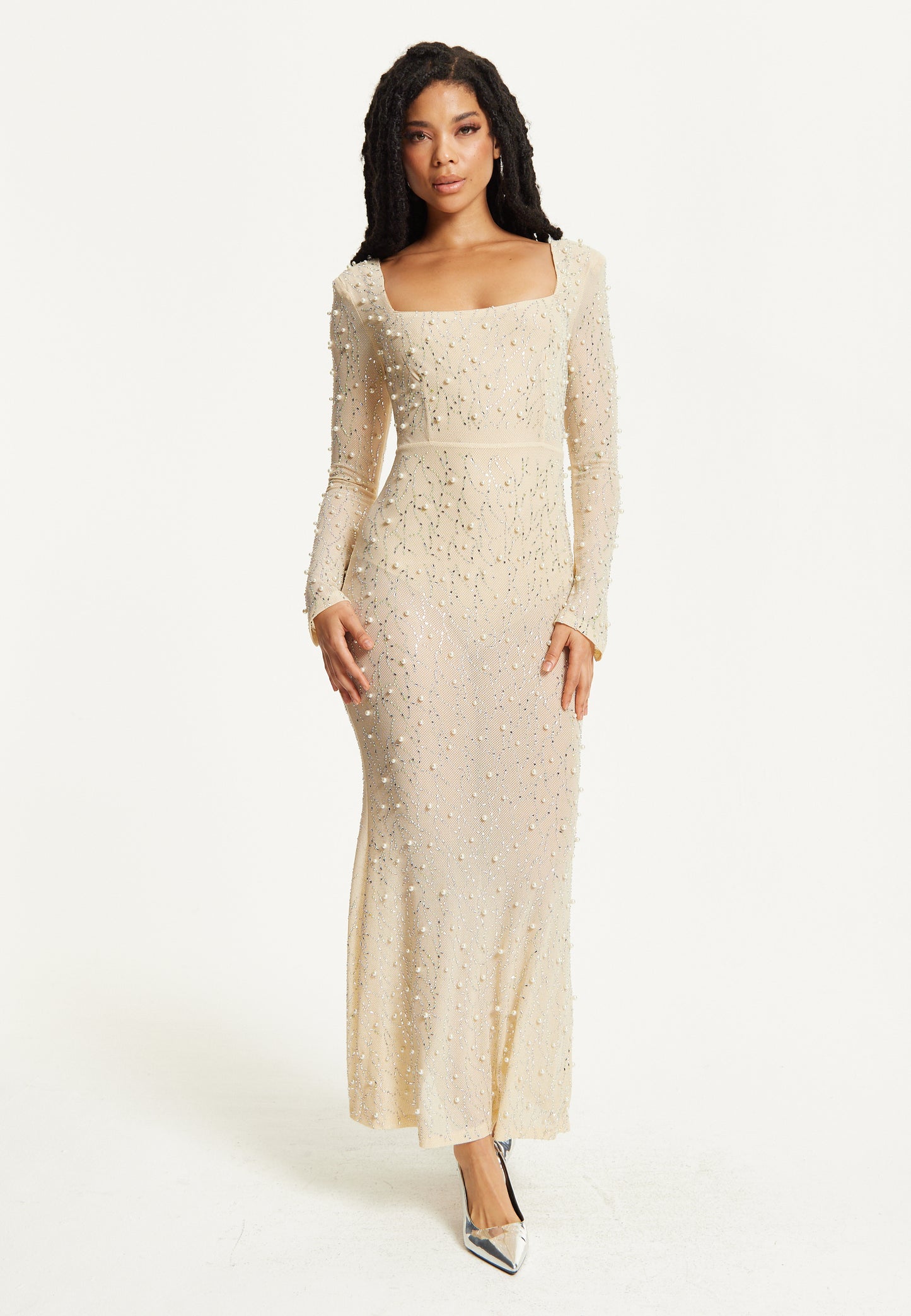 
                  
                    Pearl Embellished Maxi Dress
                  
                