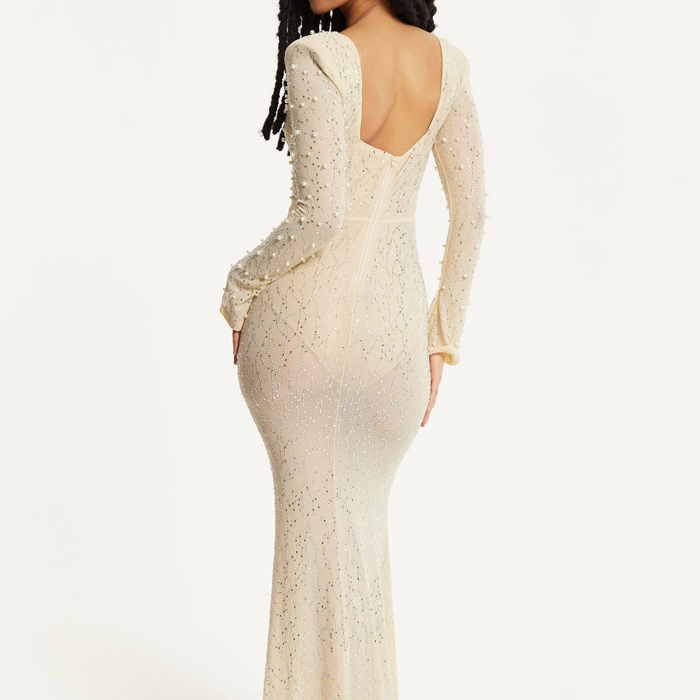 
                  
                    Pearl Embellished Maxi Dress
                  
                