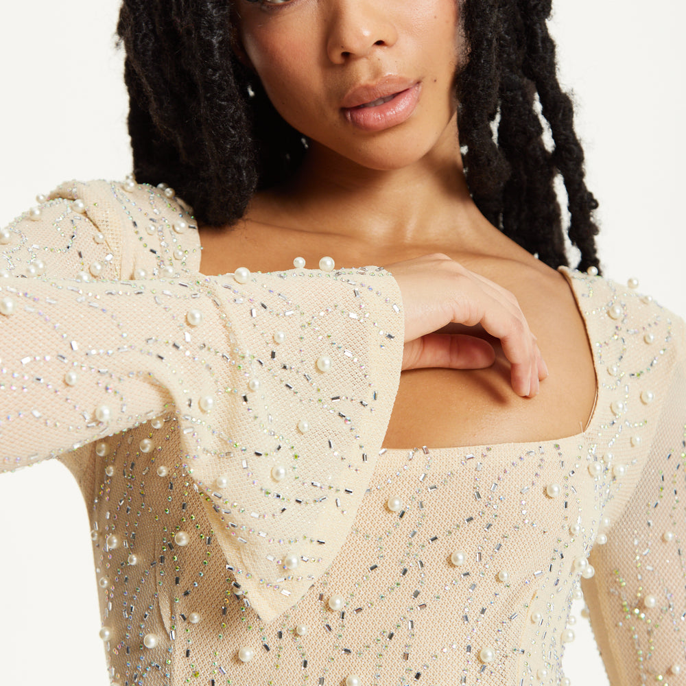 
                  
                    Pearl Embellished Maxi Dress
                  
                