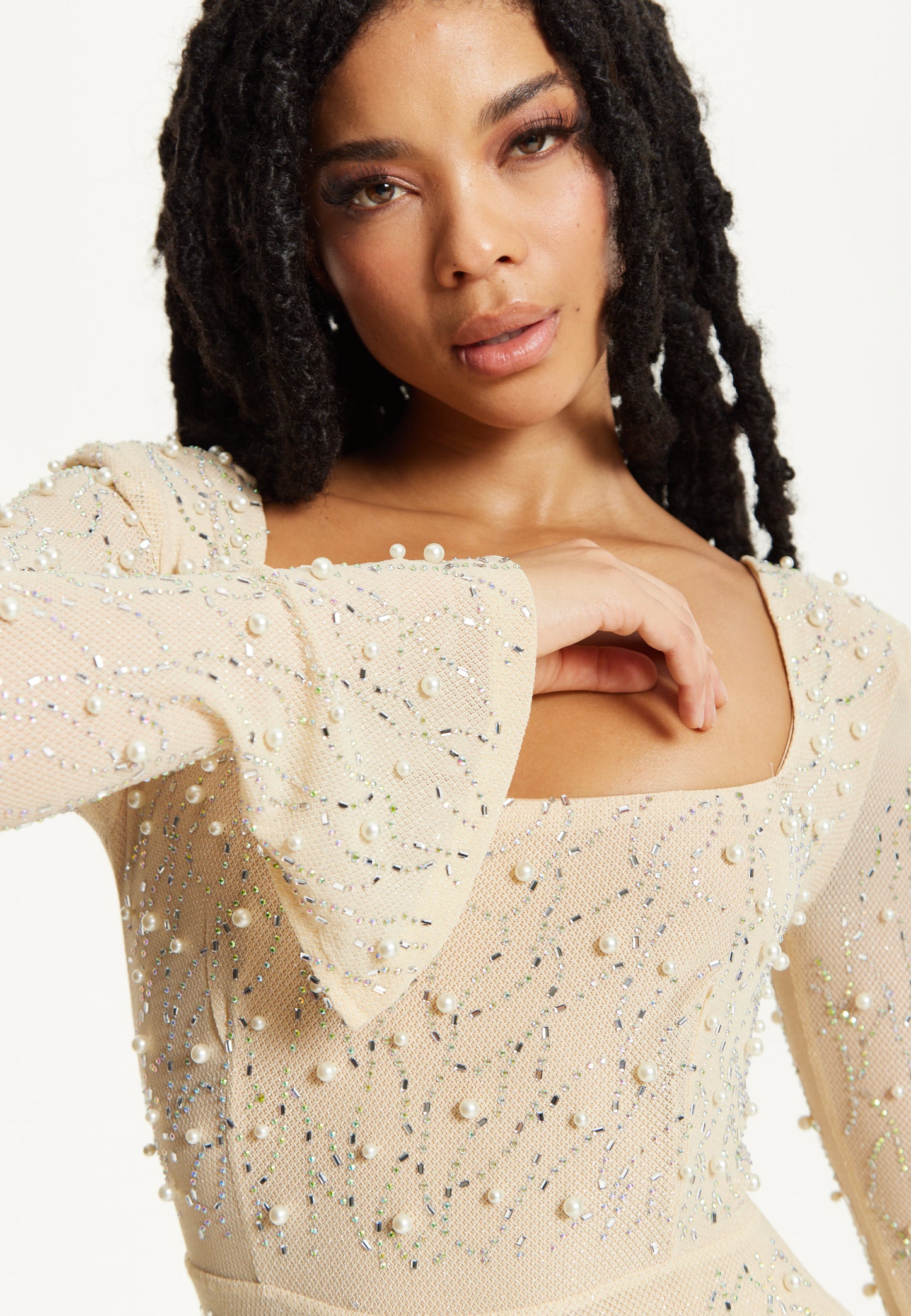 
                  
                    Pearl Embellished Maxi Dress
                  
                