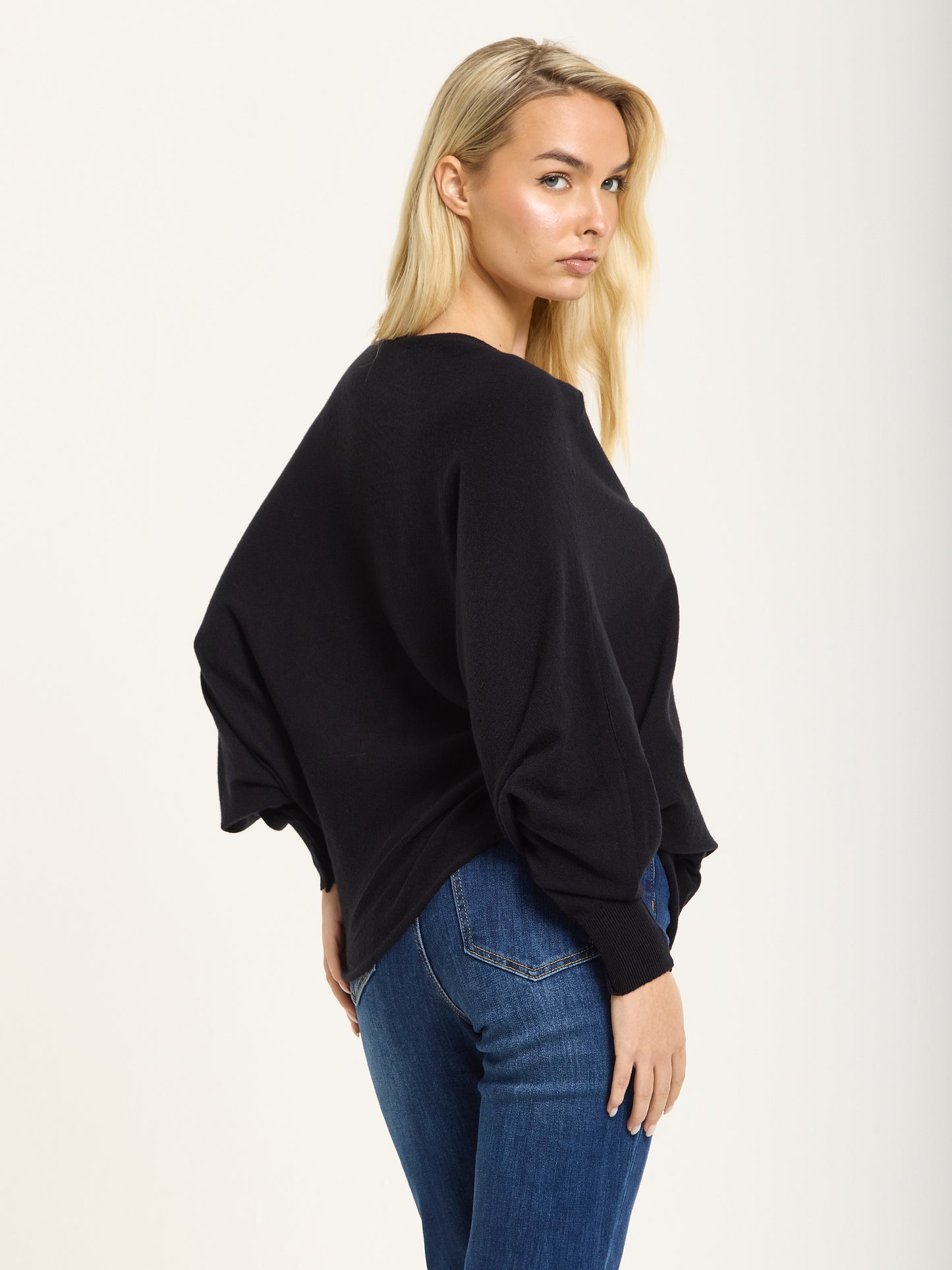 
                  
                    Black Wool Blend Batwing Knit Jumper
                  
                