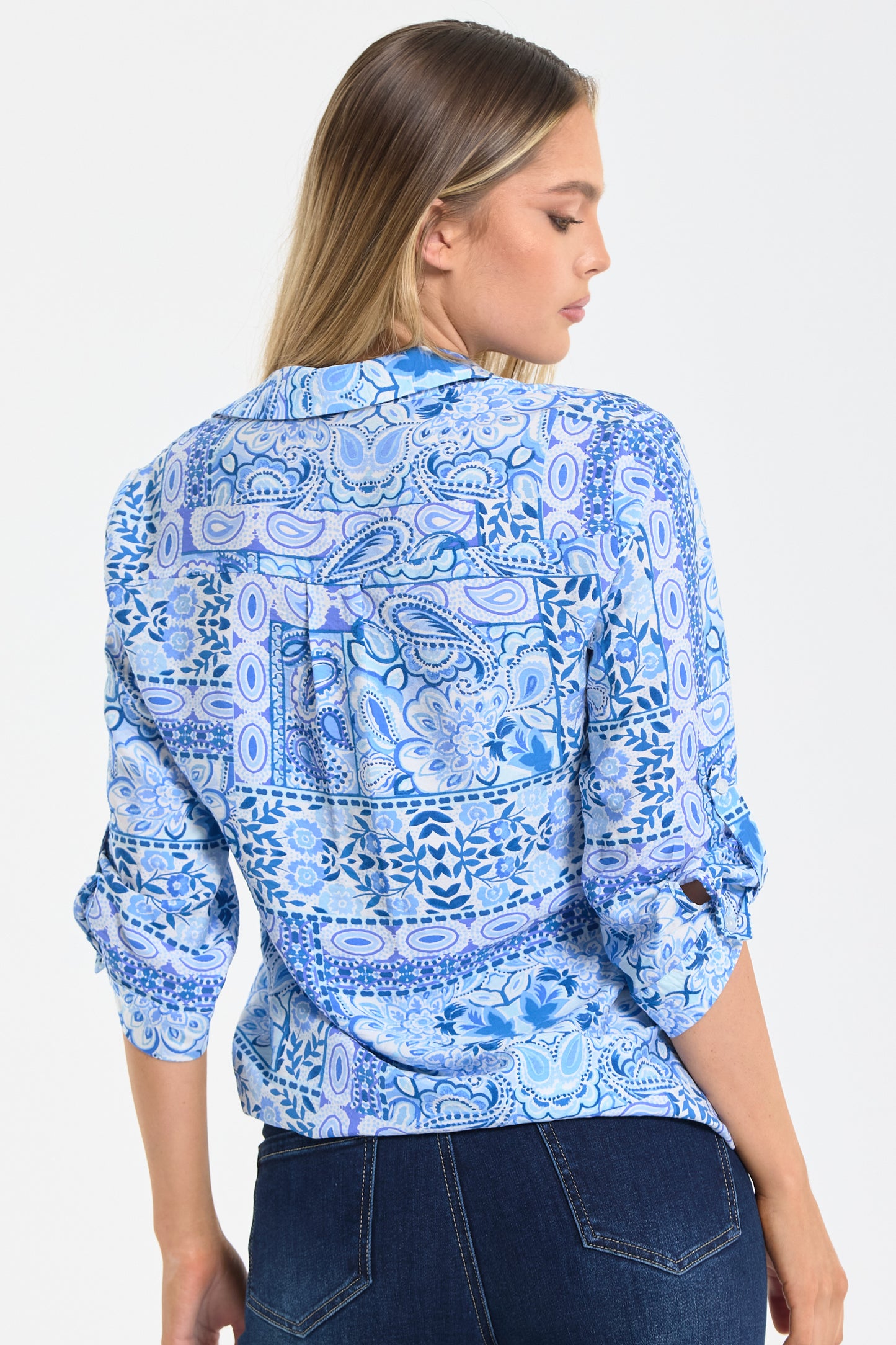 
                  
                    Blue Paisley Print Shirt
                  
                