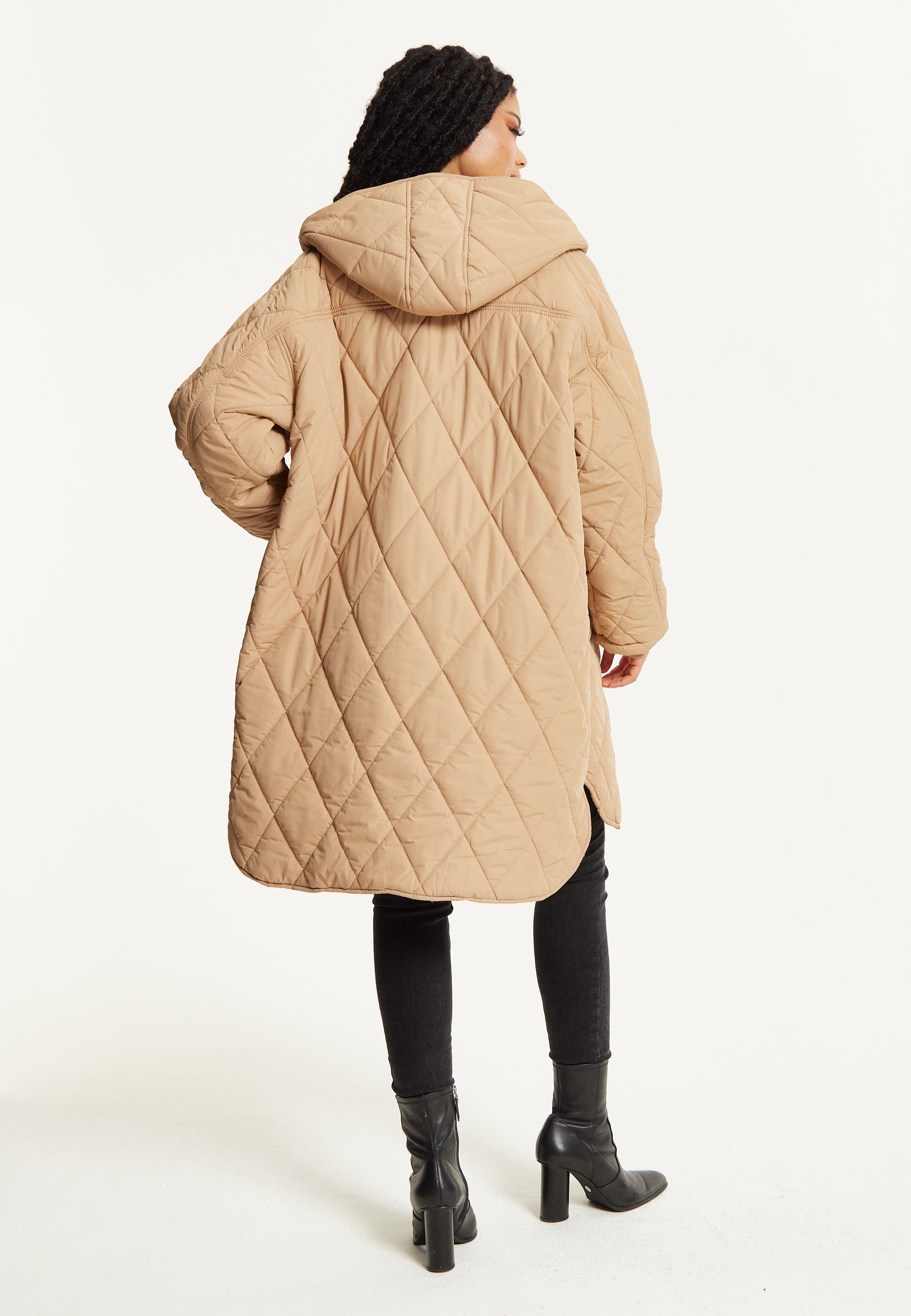 
                  
                    Beige Quilted Hooded Coat
                  
                