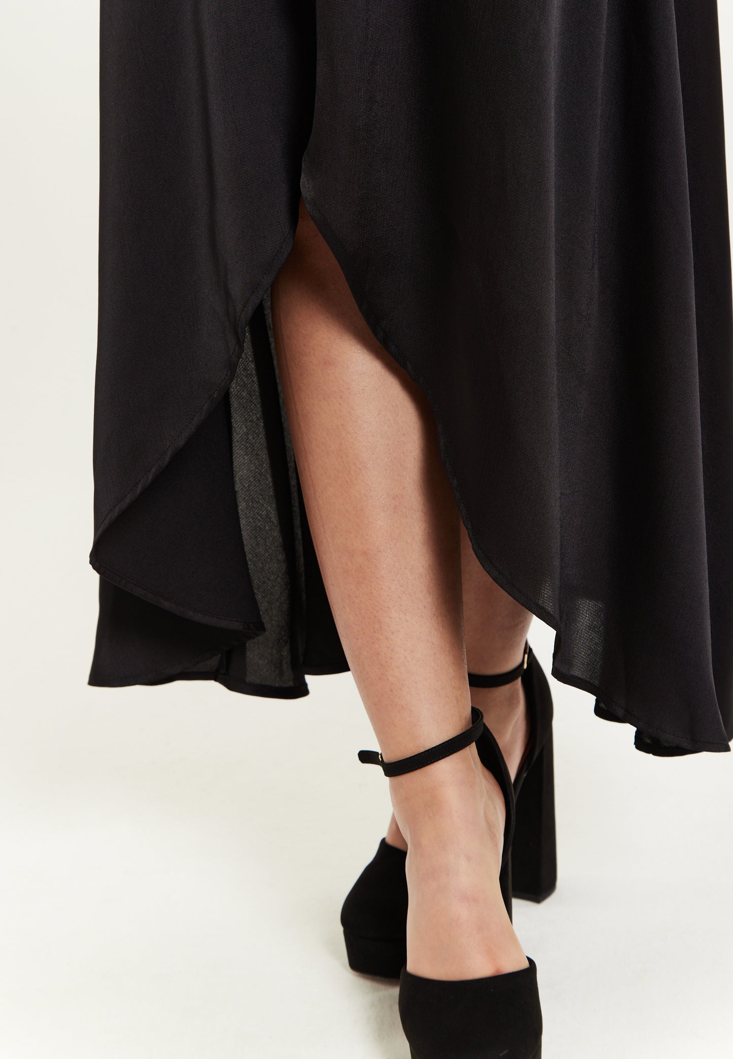 
                  
                    Black Midi Wrap Dress With Puff Sleeves
                  
                