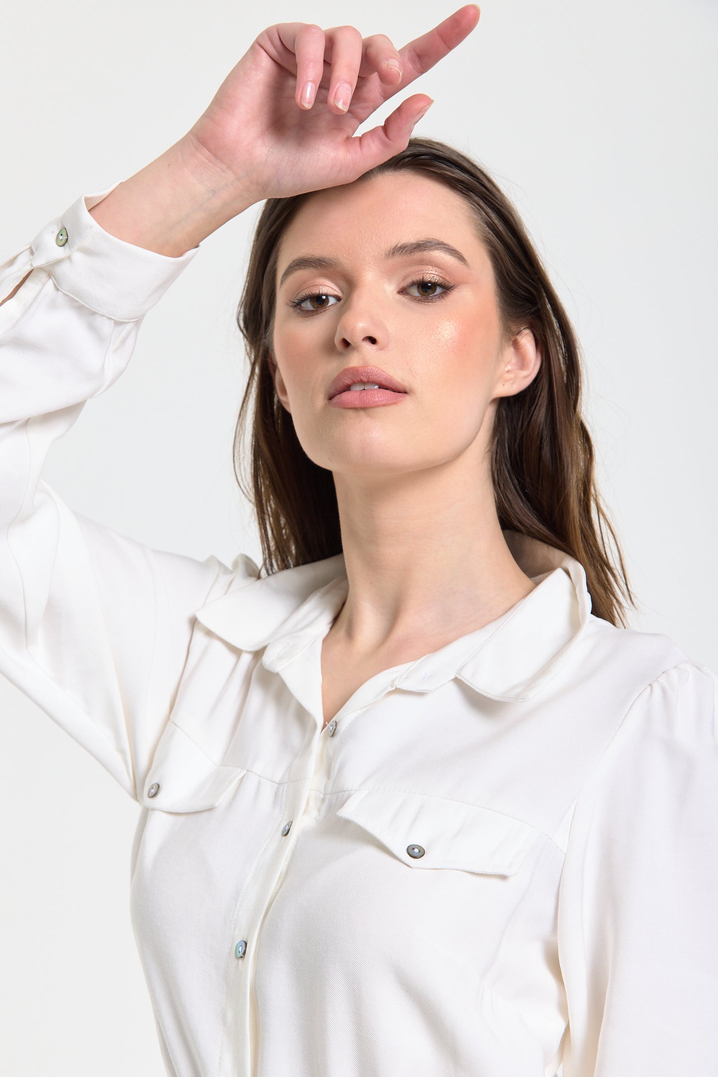 
                  
                    Cream Belted Midi Shirt Dress
                  
                