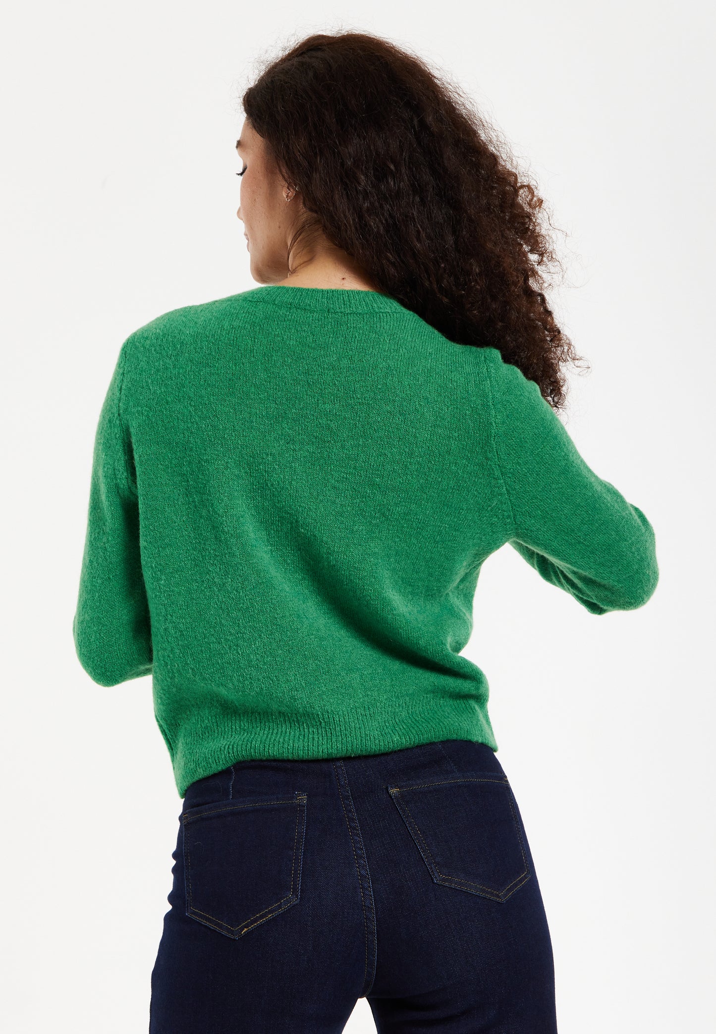 
                  
                    Women's Jumper in Green - Super Soft Alpaca Knitted with Round Neck, Relaxed Fit, Long Sleeves, Ribbed Cuffs and Hem, Liquorish.
                  
                