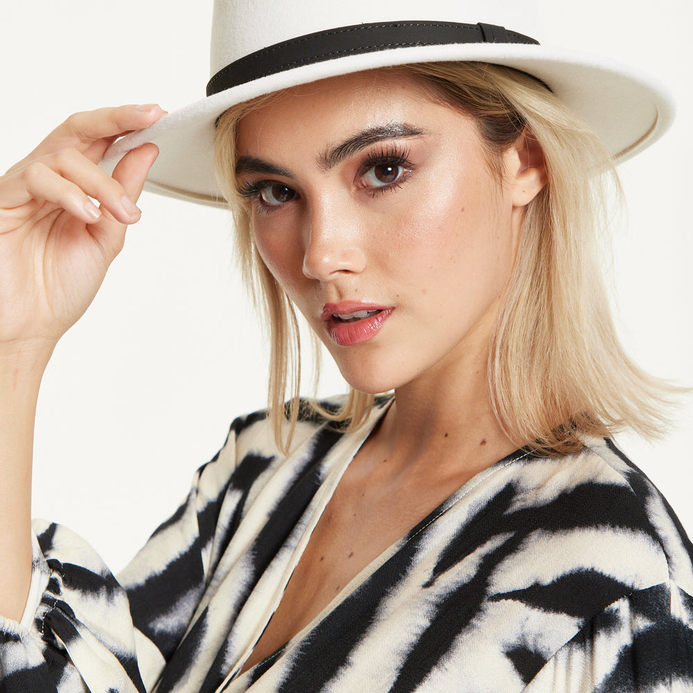 
                  
                    White Wool Fedora Hat
                  
                