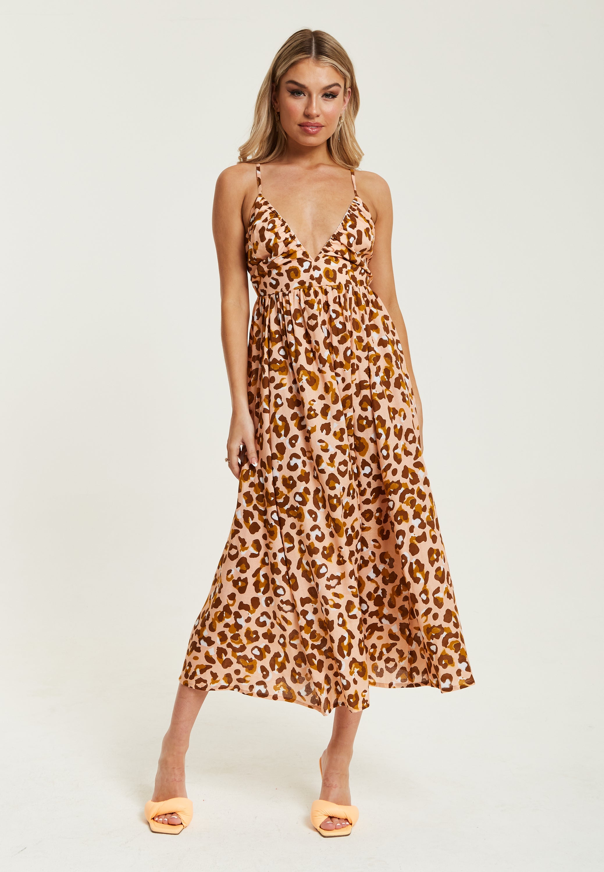 Leopard strappy hot sale dress