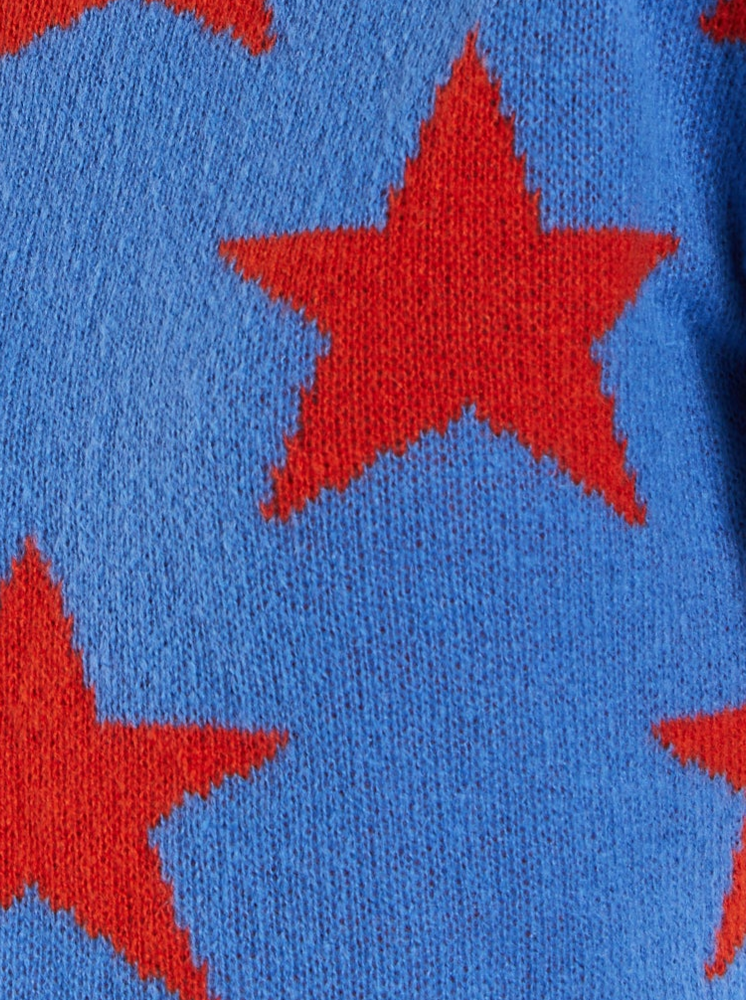 
                  
                    Women's Jumper in Blue with Full-Length Sleeves and Unique Red Star Pattern
                  
                