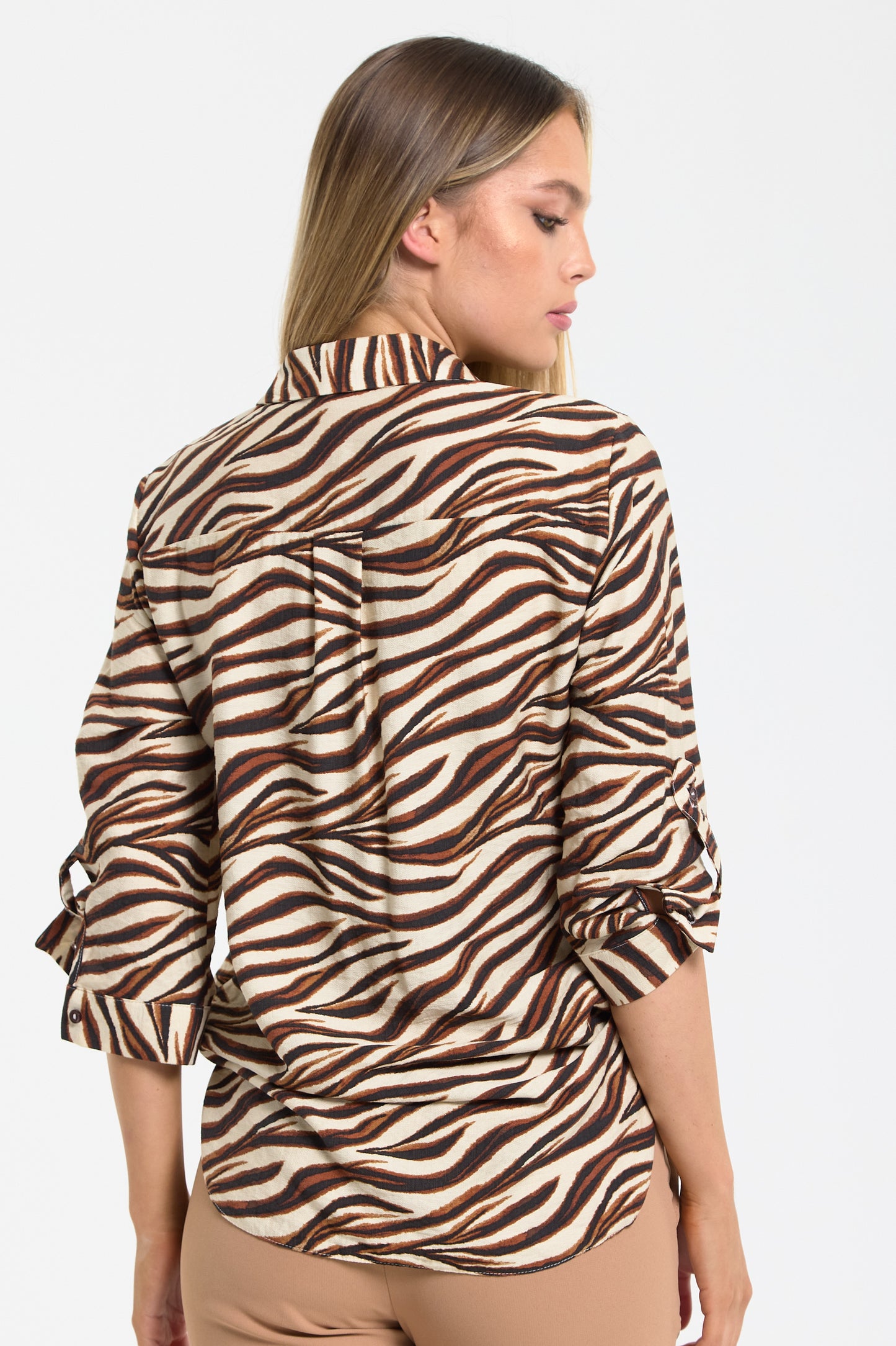 
                  
                    Zebra Print Button up Shirt
                  
                