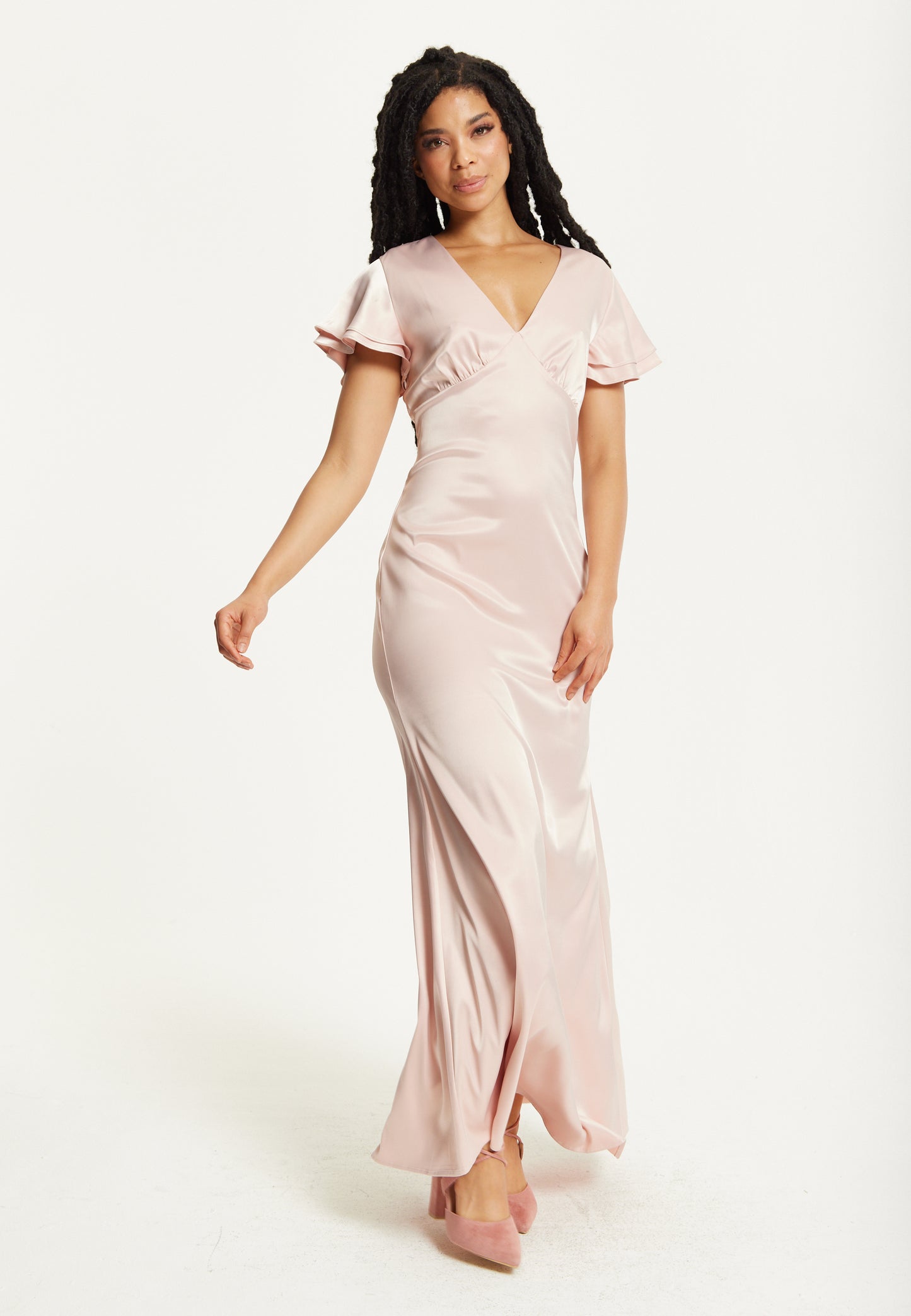 
                  
                    Short Sleeve Light Pink Maxi Dress
                  
                