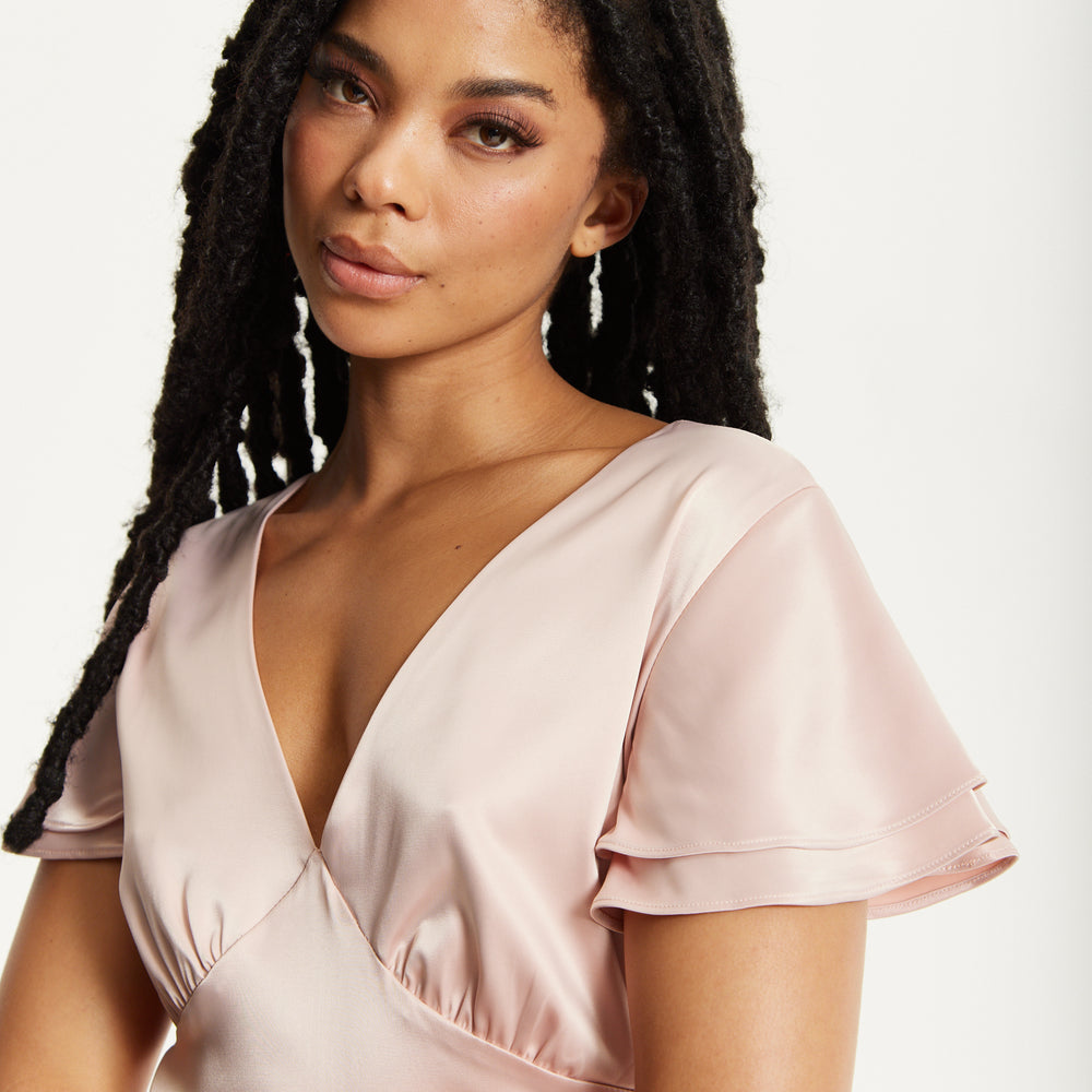 
                  
                    Short Sleeve Light Pink Maxi Dress
                  
                