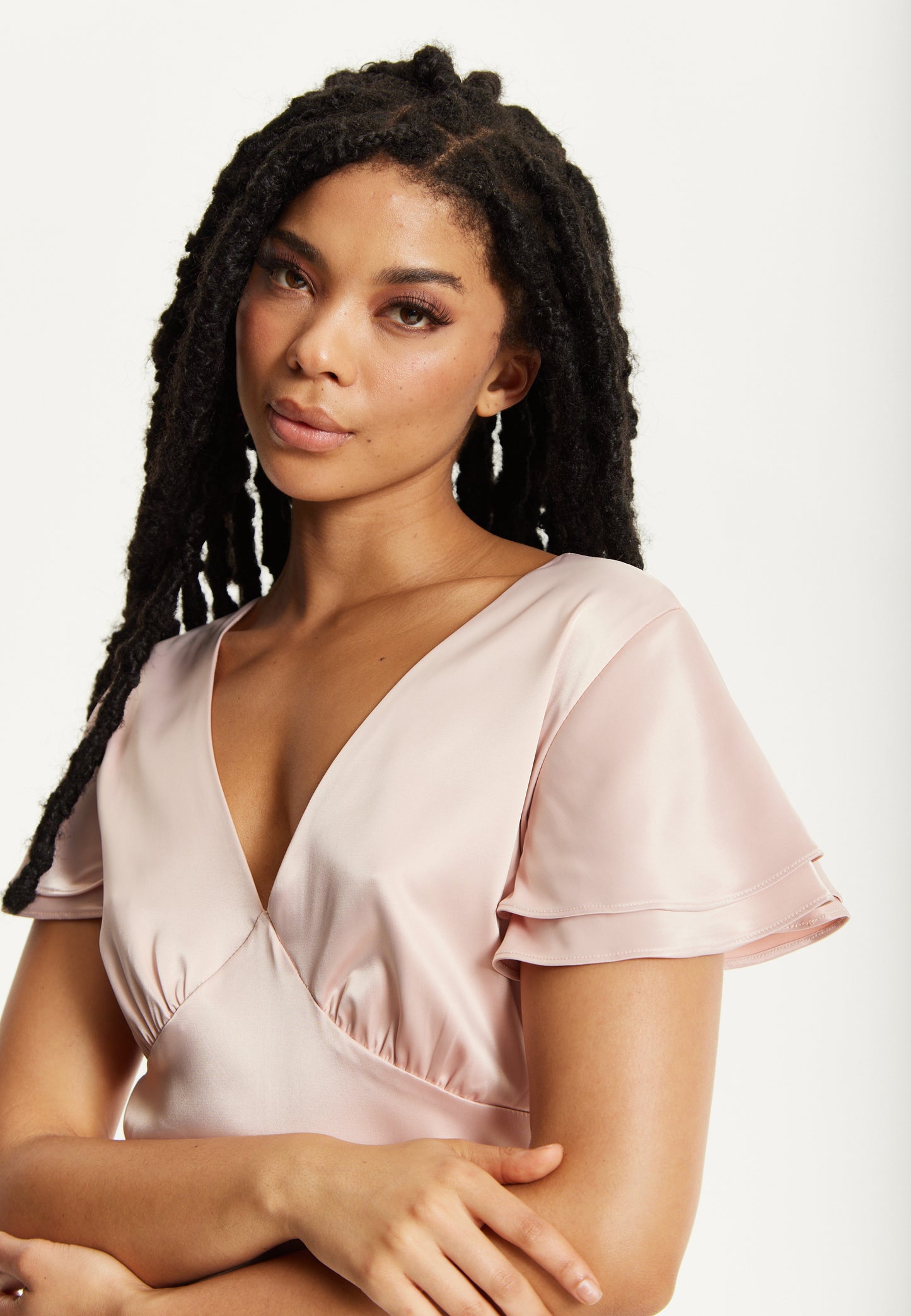 
                  
                    Short Sleeve Light Pink Maxi Dress
                  
                