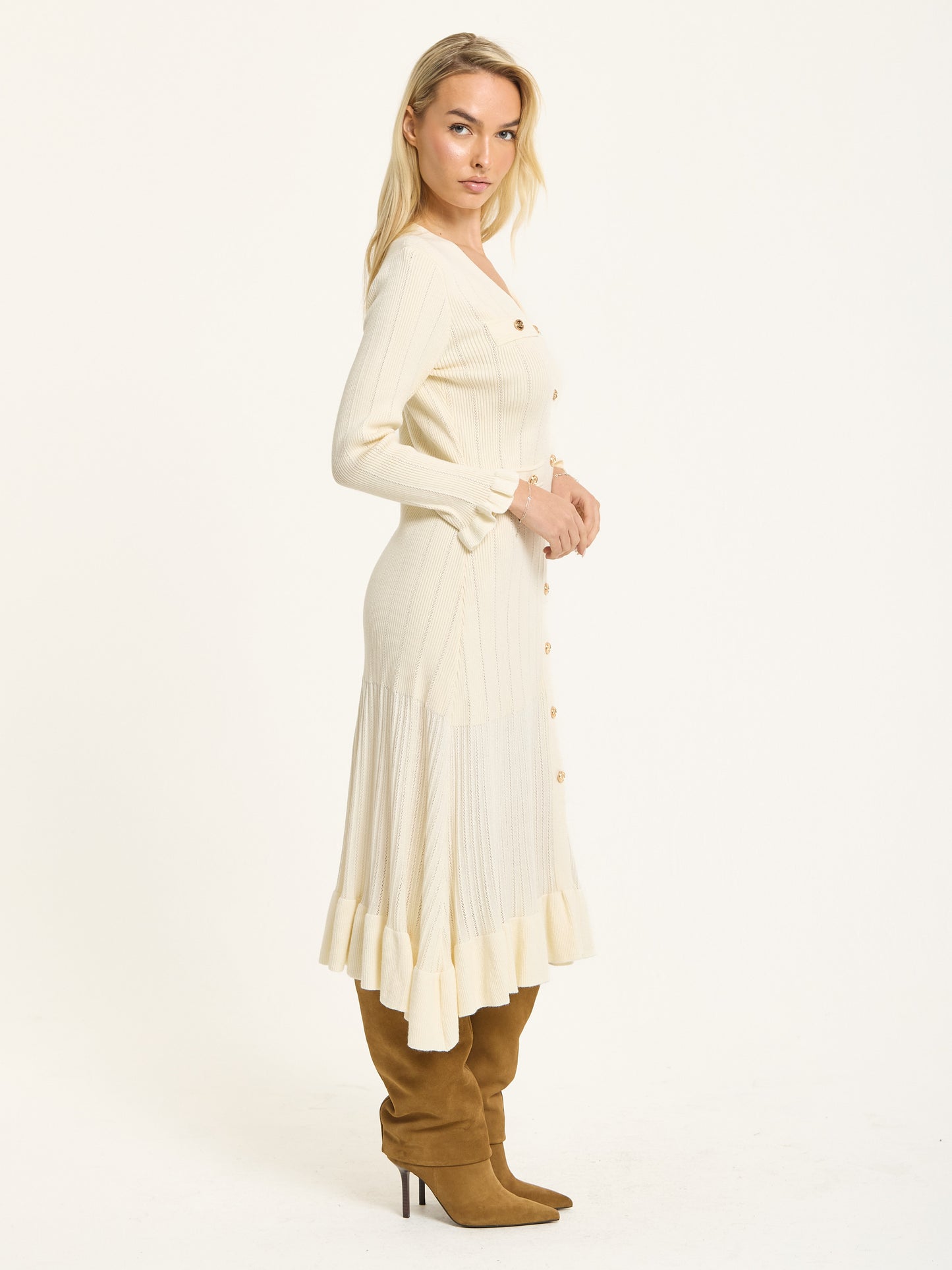 
                  
                    Button Down Knit Midi Dress
                  
                