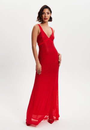 Sequin maxi hotsell dress red