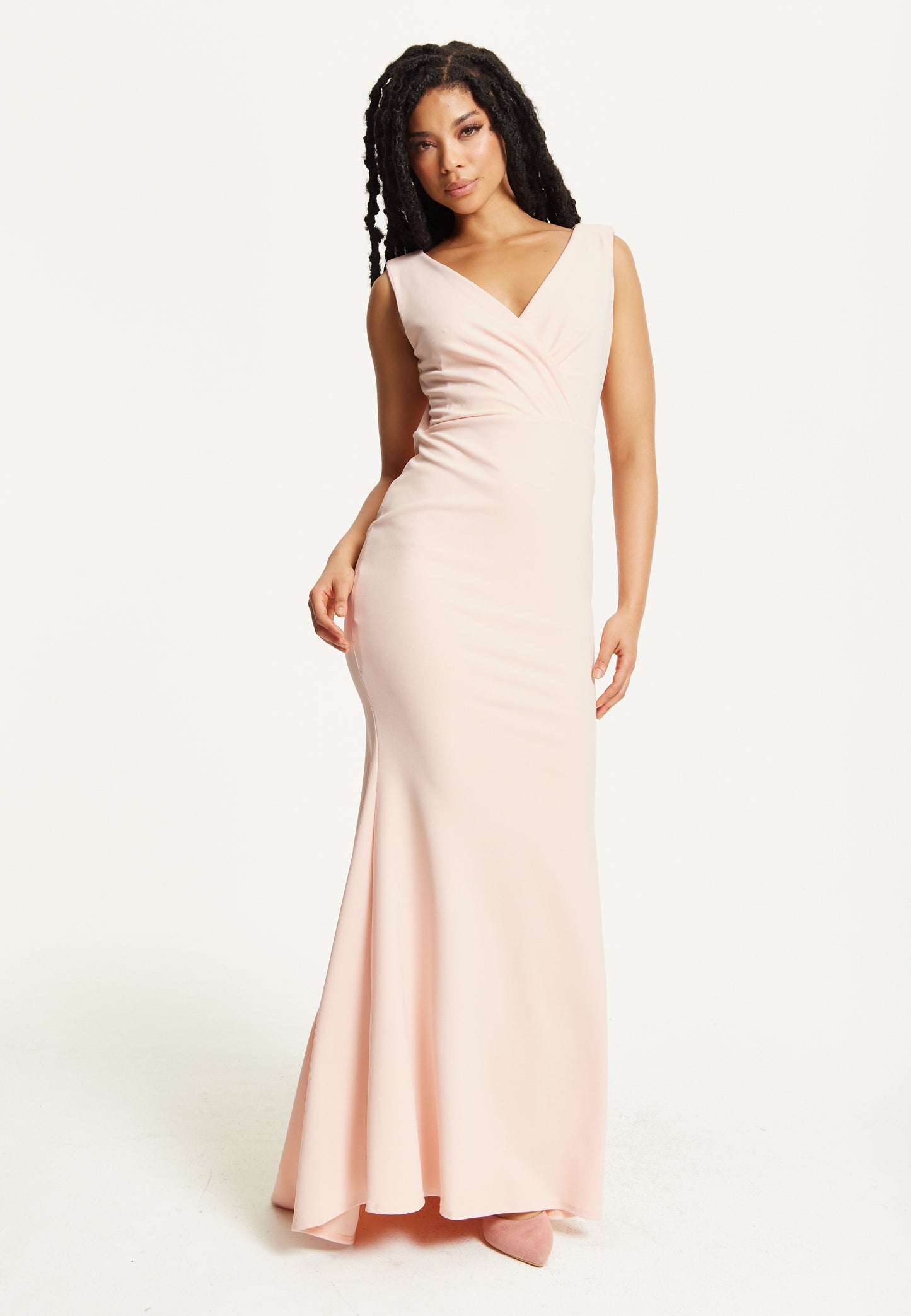 
                  
                    Blush Pink Draped Back Maxi Dress
                  
                