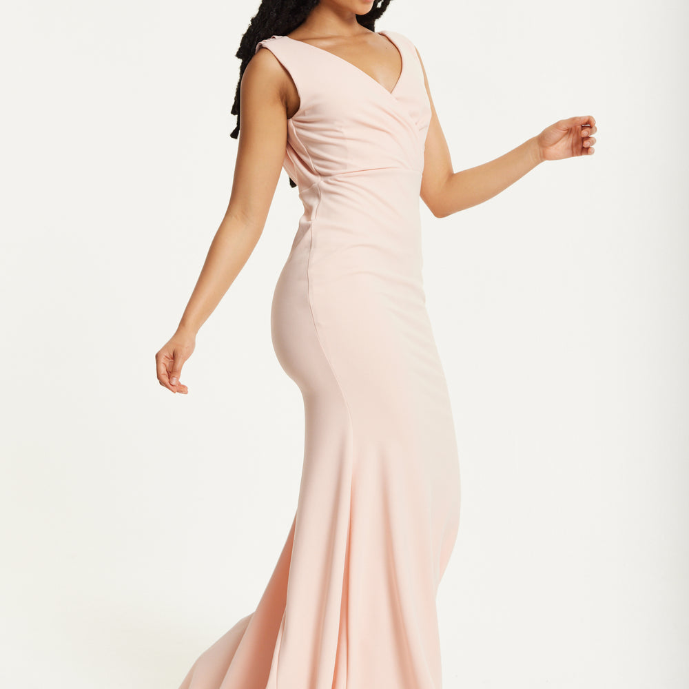 
                  
                    Blush Pink Draped Back Maxi Dress
                  
                