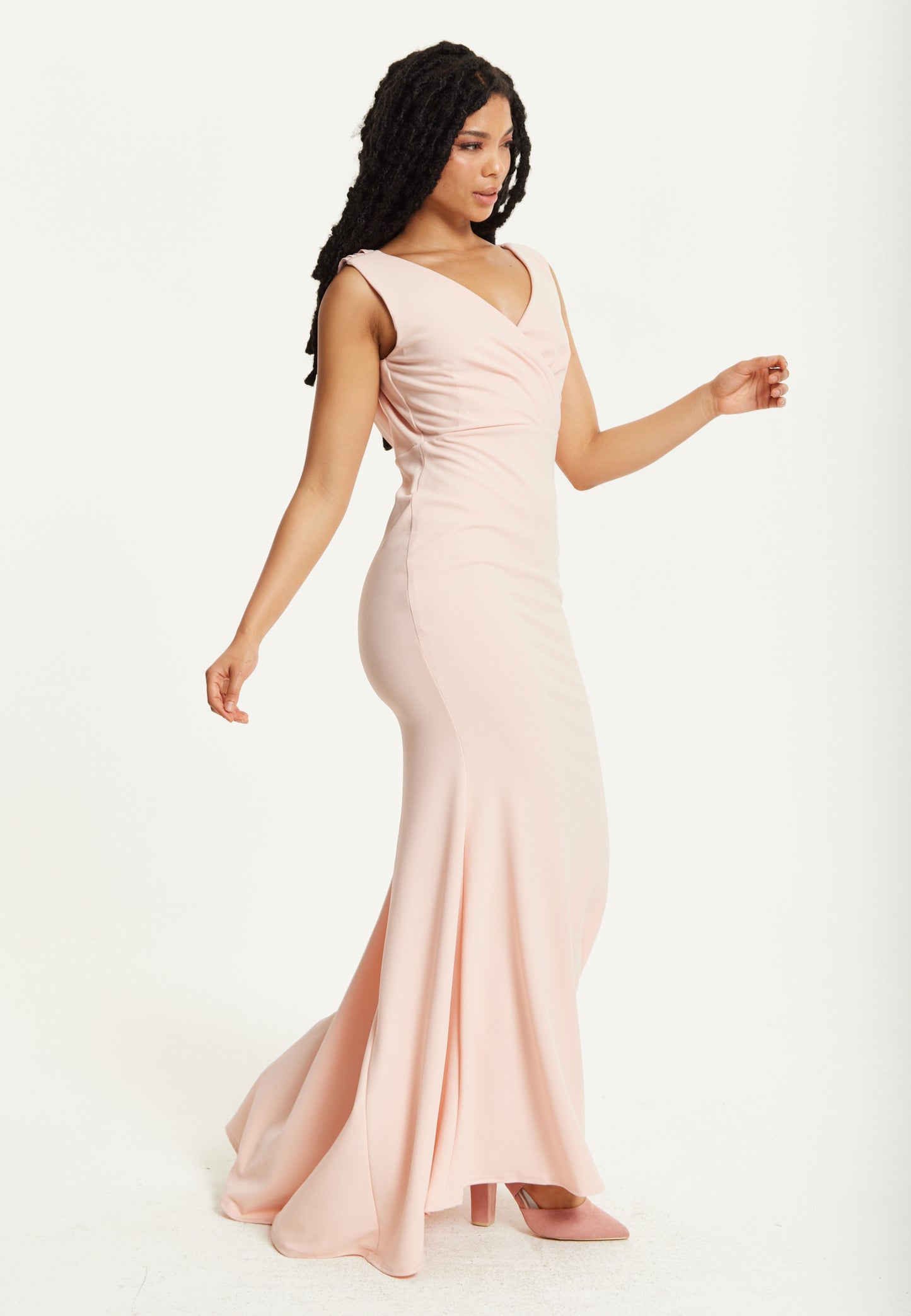 
                  
                    Blush Pink Draped Back Maxi Dress
                  
                