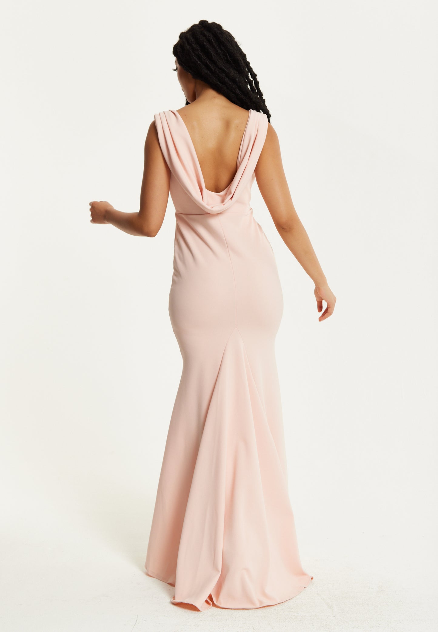 
                  
                    Blush Pink Draped Back Maxi Dress
                  
                